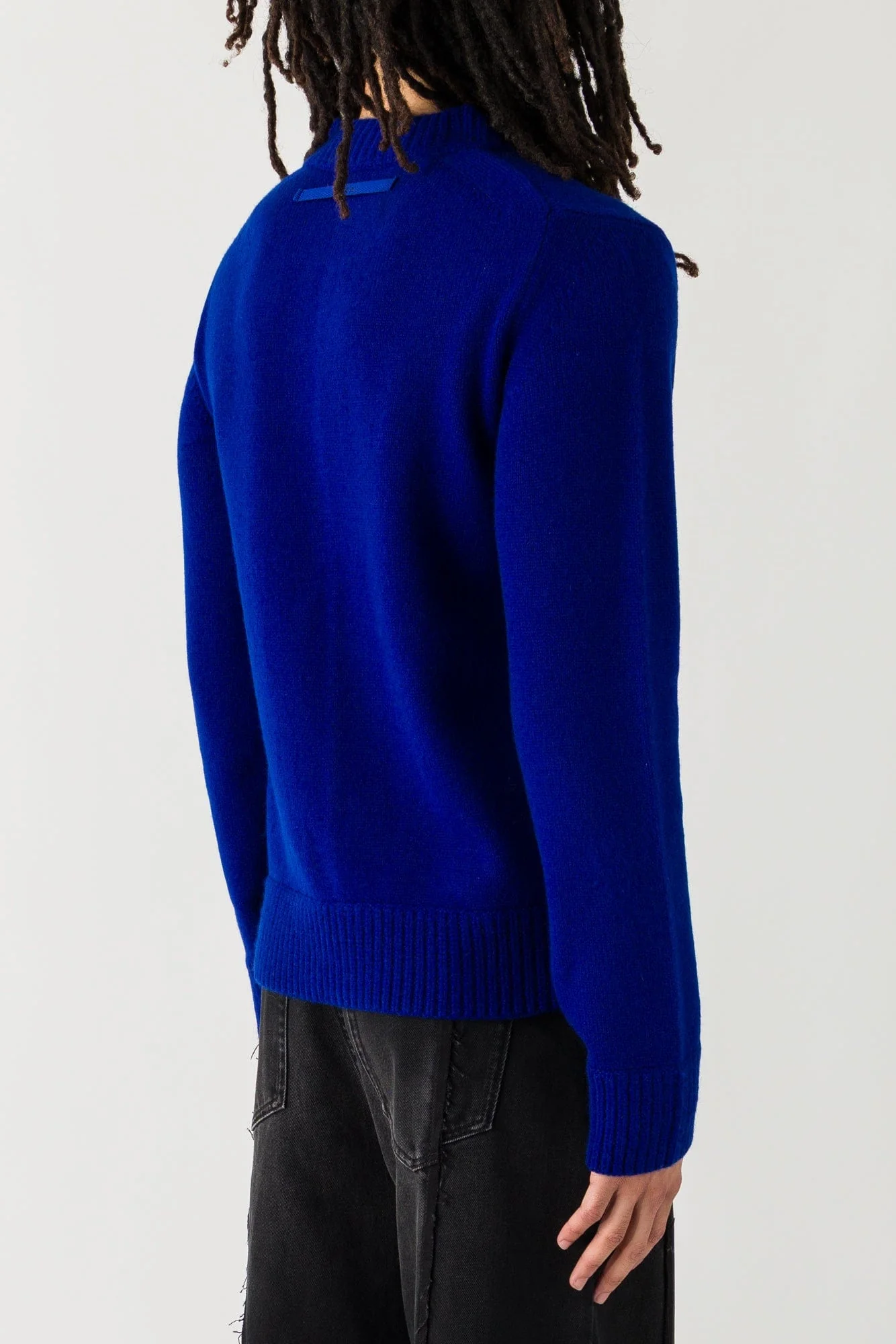 Sacai Wool Knit Blouson In Blue - Image 3