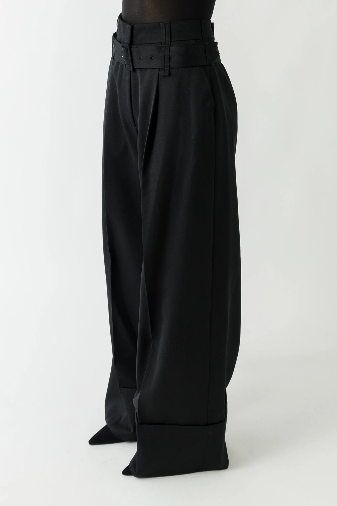 Simone Rocha Belted Wide Leg Trousers In Black - Image 2