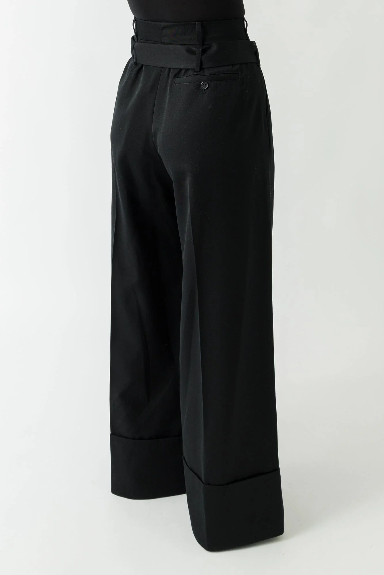 Simone Rocha Belted Wide Leg Trousers In Black - Image 3
