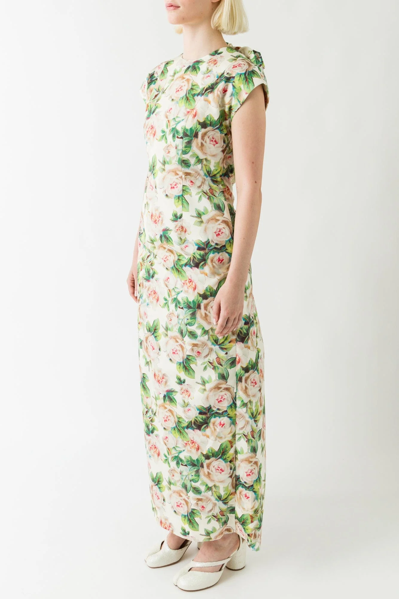 Simone Rocha Ruched Floral Detailed Dress In Rose - Image 2