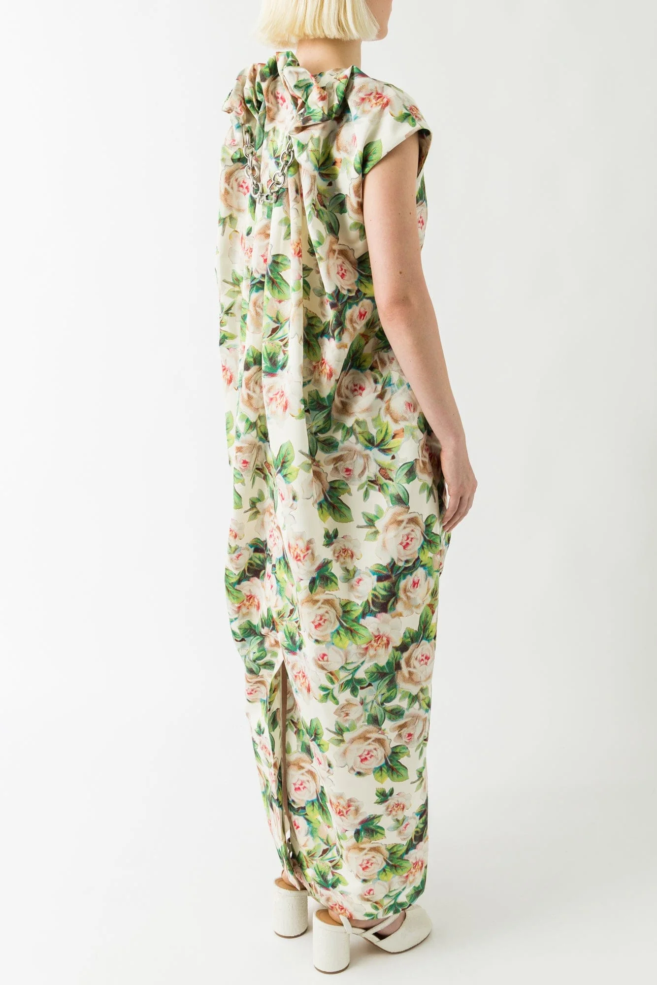 Simone Rocha Ruched Floral Detailed Dress In Rose - Image 3