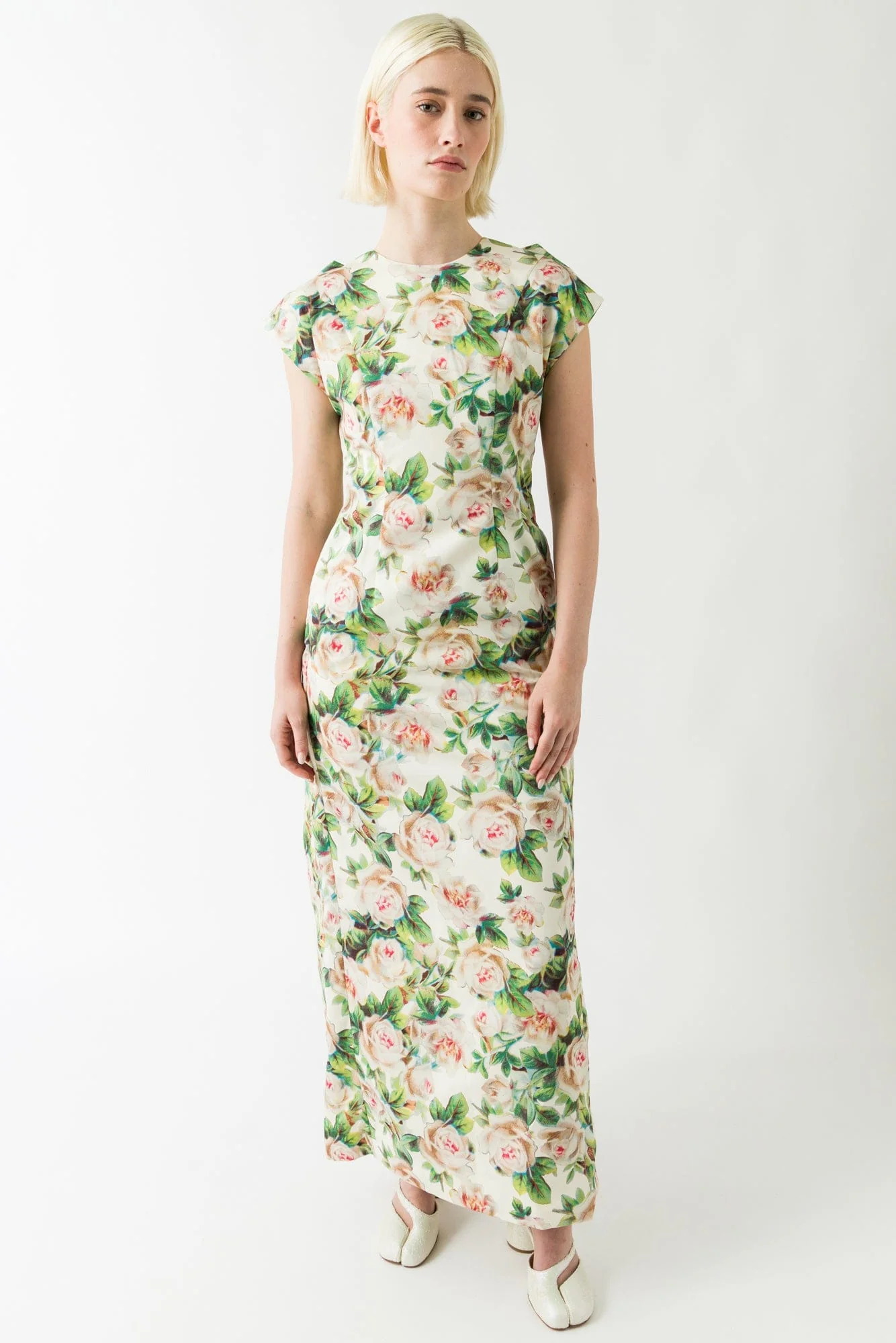 Simone Rocha Ruched Floral Detailed Dress In Rose - Image 4