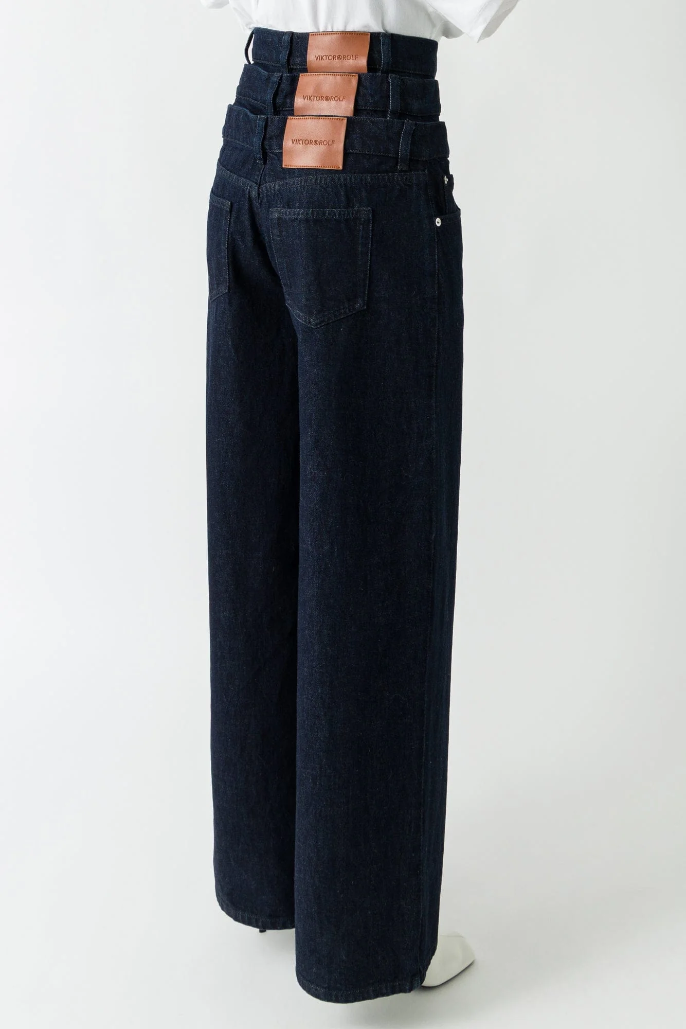 Viktor & Rolf Triple Layer Denim Trousers in Dark Denim - Image 3