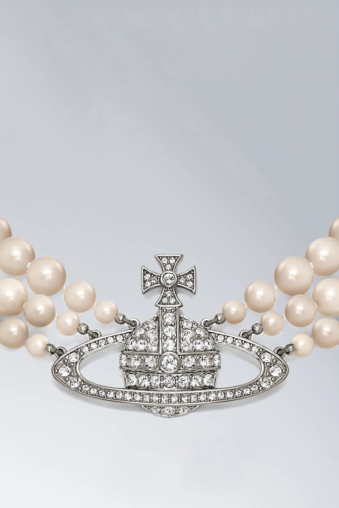 Vivienne Westwood Three Row Pearl Bas Relief