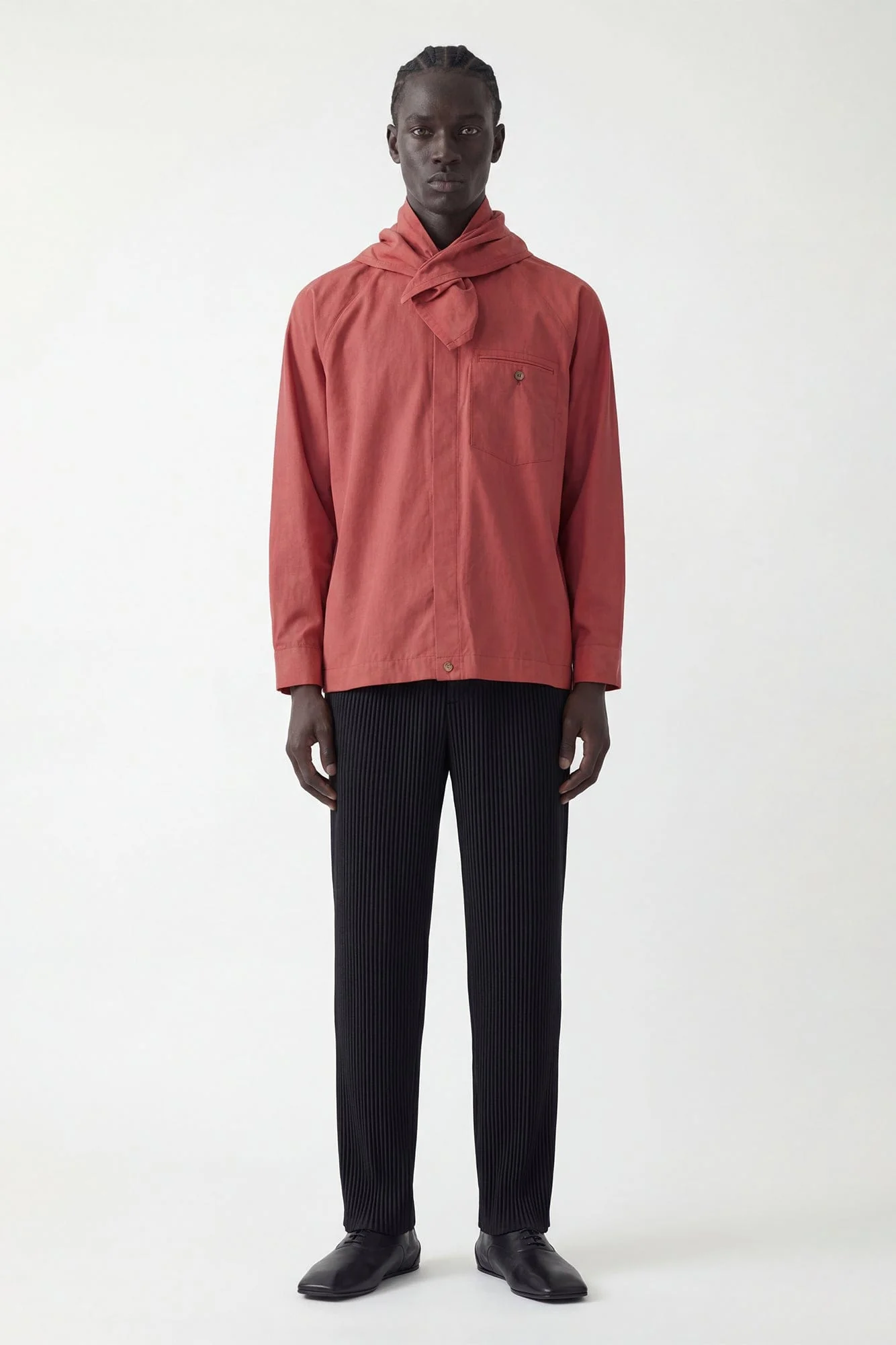 Homme Plissé Issey Miyake Streamline Shirt in Red - Image 4