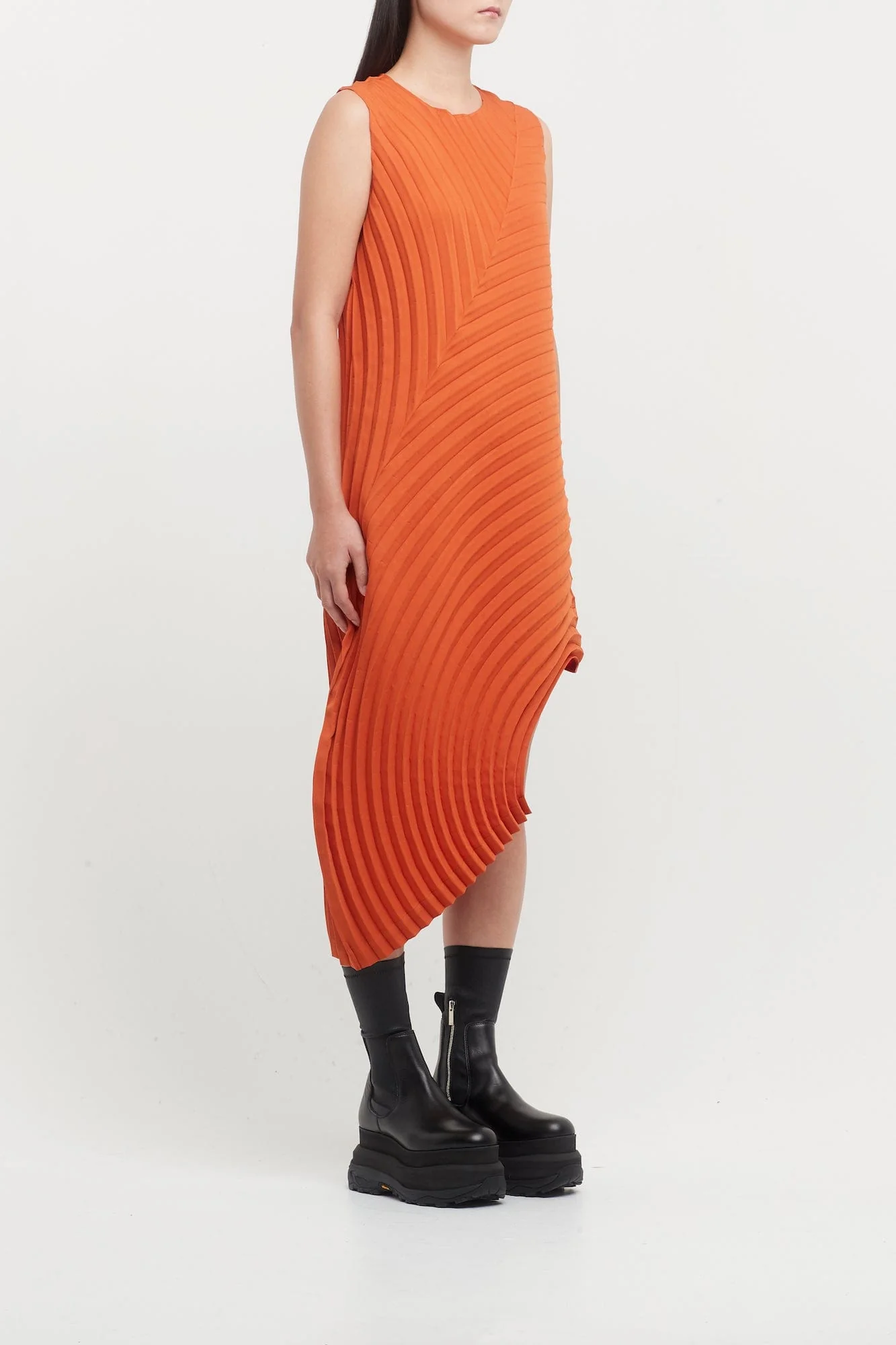 Issey Miyake Curved Pleats Dress - Image 2