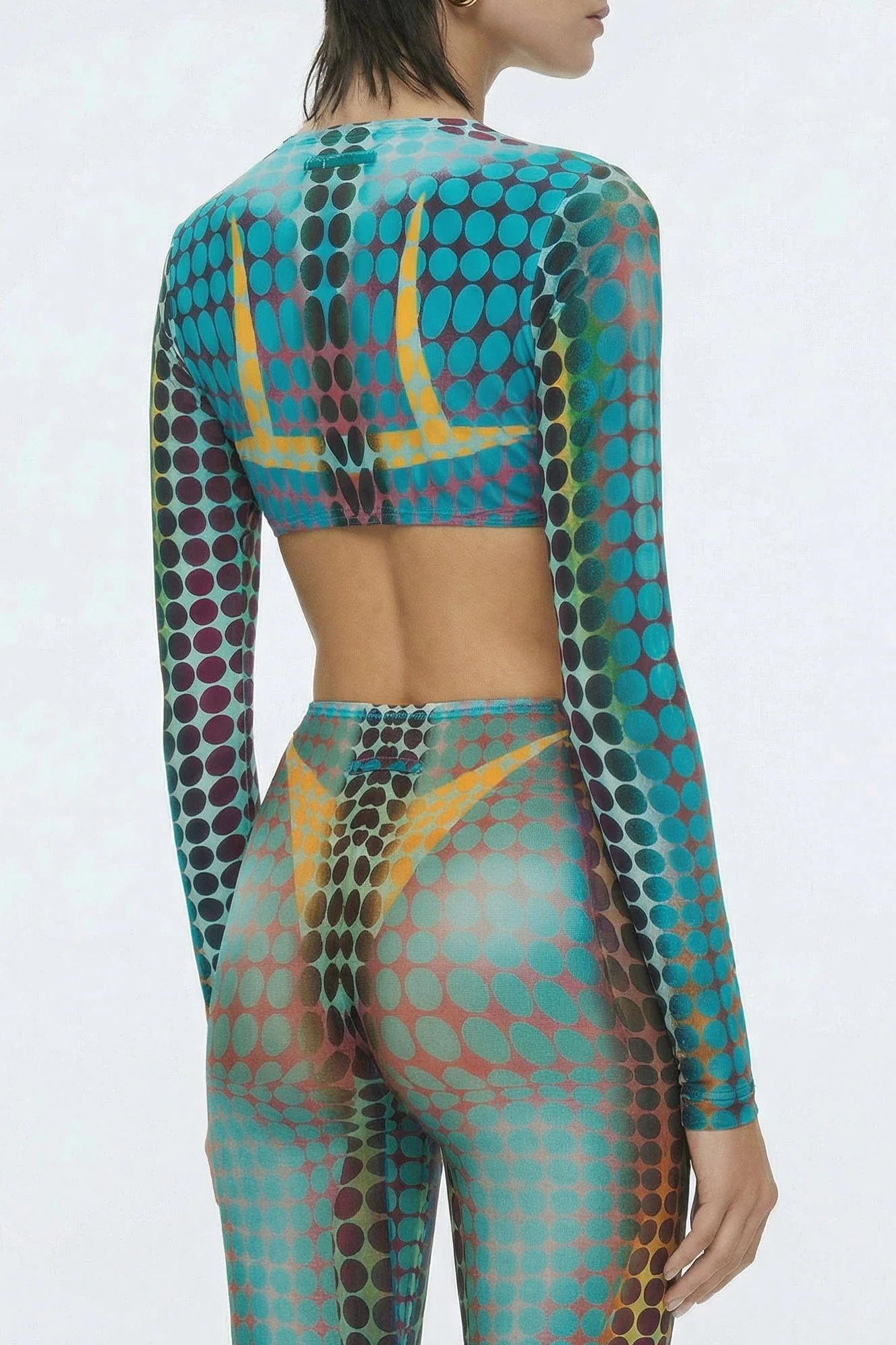 Jean Paul Gaultier Cropped Top U Neck in Blue - Image 3