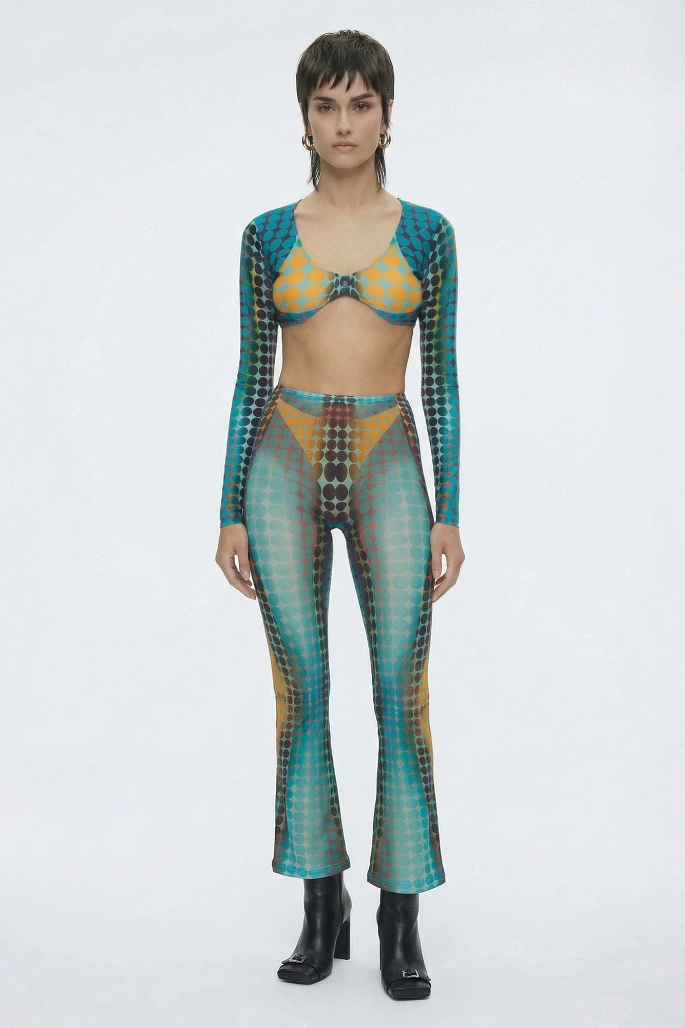 Jean Paul Gaultier Cropped Top U Neck in Blue - Image 4