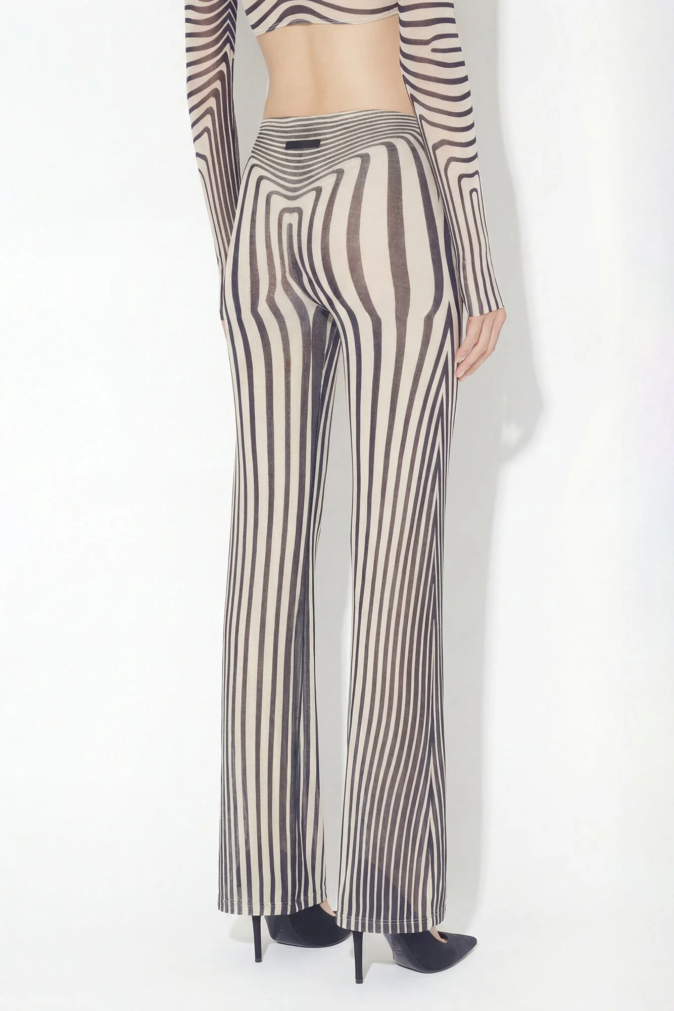Jean Paul Gaultier Flare Trousers in Morphing Stripes - Image 3