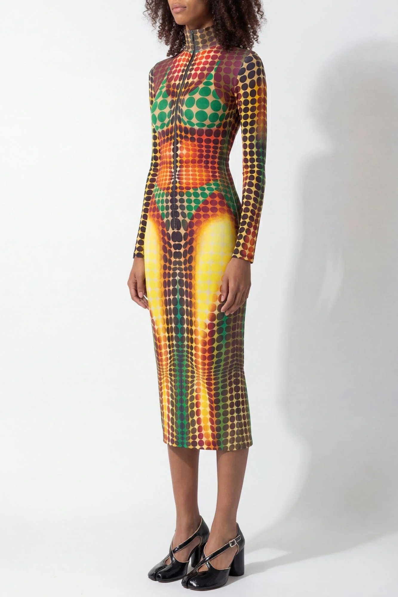 Jean Paul Gaultier High Neck Long Dress in Orange - Image 2