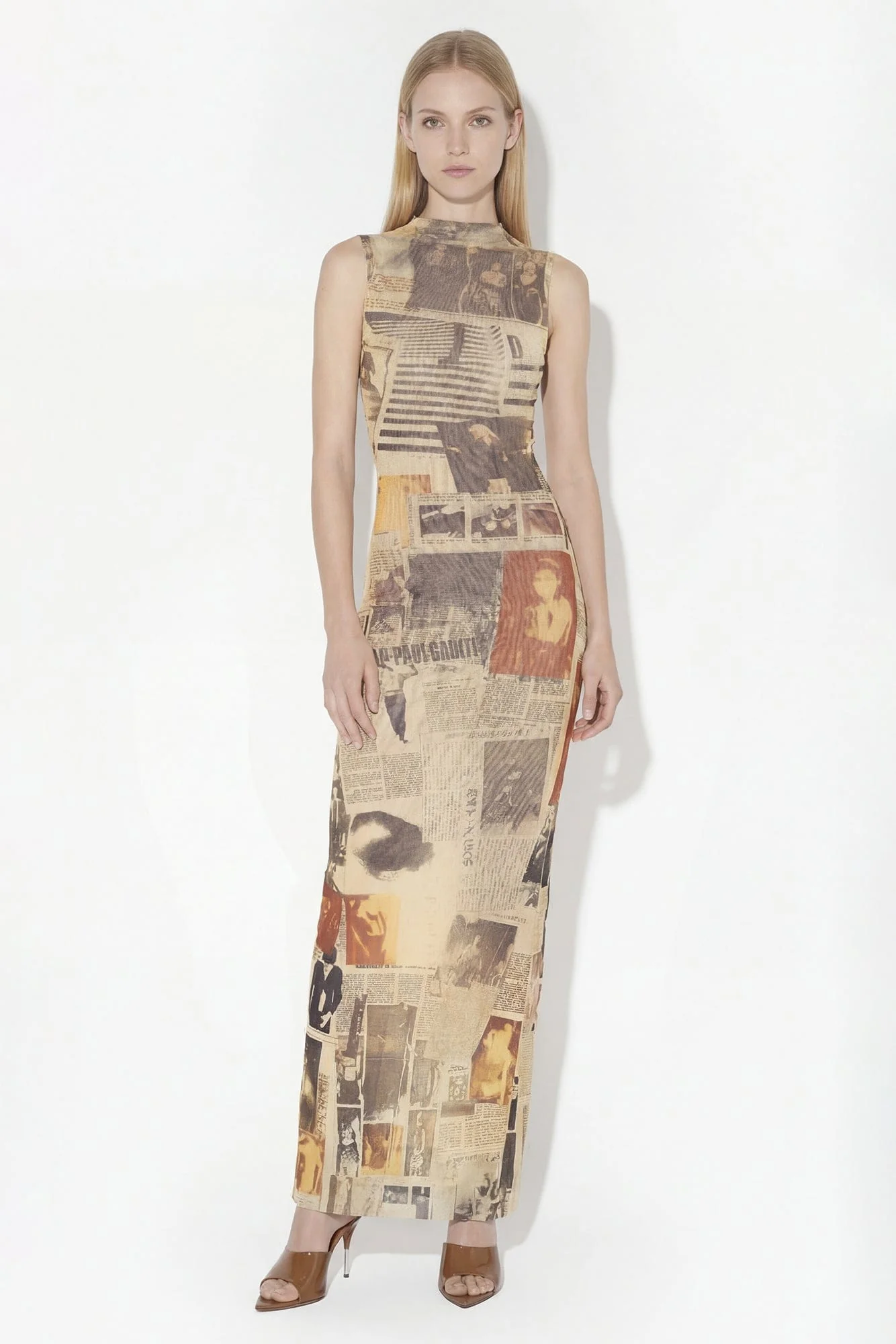 Jean Paul Gaultier High Neck Mesh Dress in Journal - Image 3
