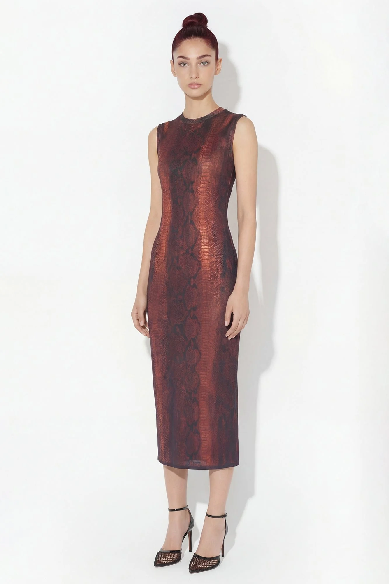 Jean Paul Gaultier High Neck Mesh Dress in Python - Image 4