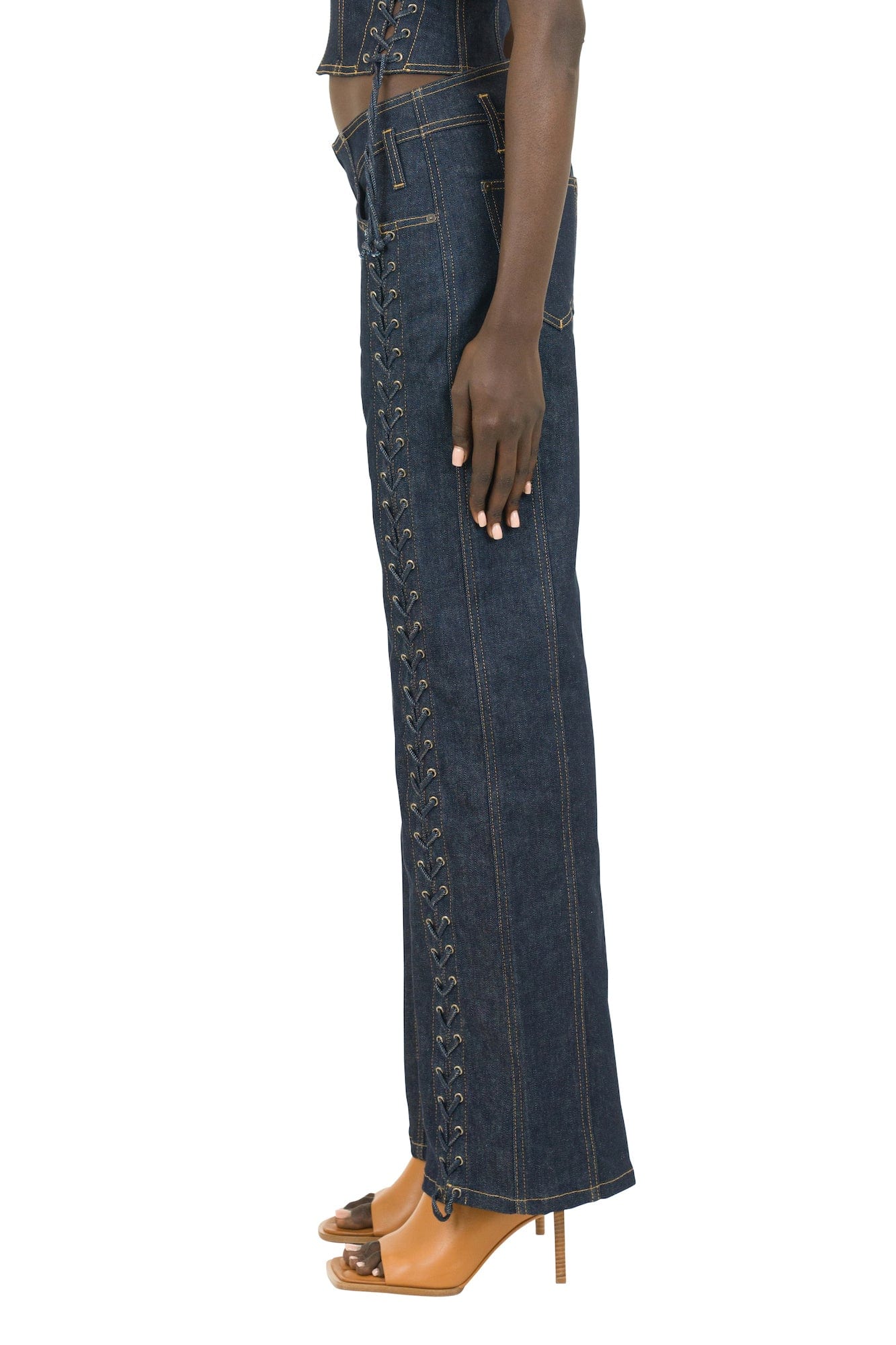 Jean Paul Gaultier Low Waist Large Denim Trouser in Indigo - Image 4