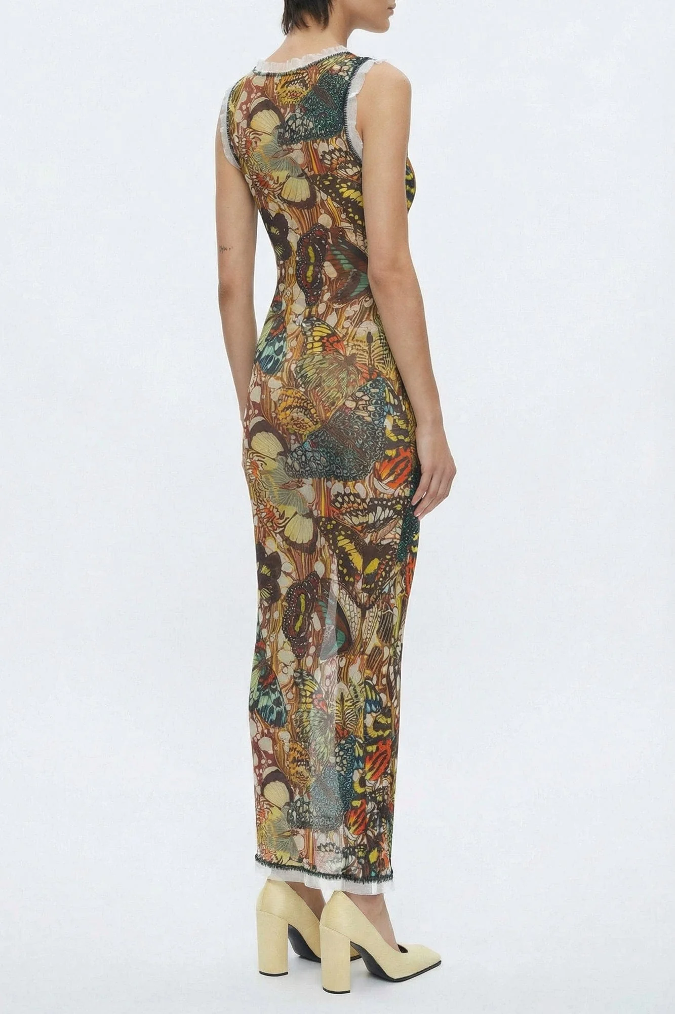 Jean Paul Gaultier Mesh Dress with Lacing in Papillon - Image 3