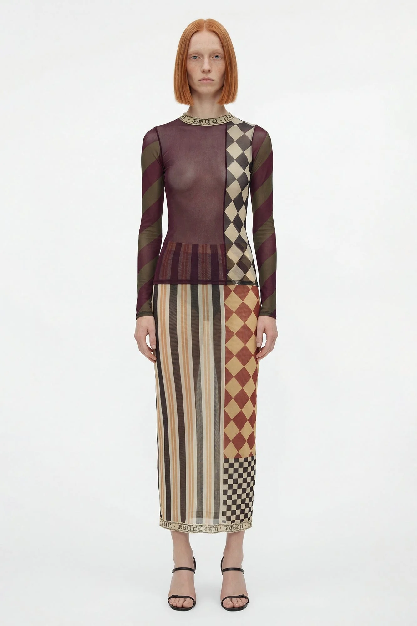 Jean Paul Gaultier Mesh Patchwork Skirt - Image 4