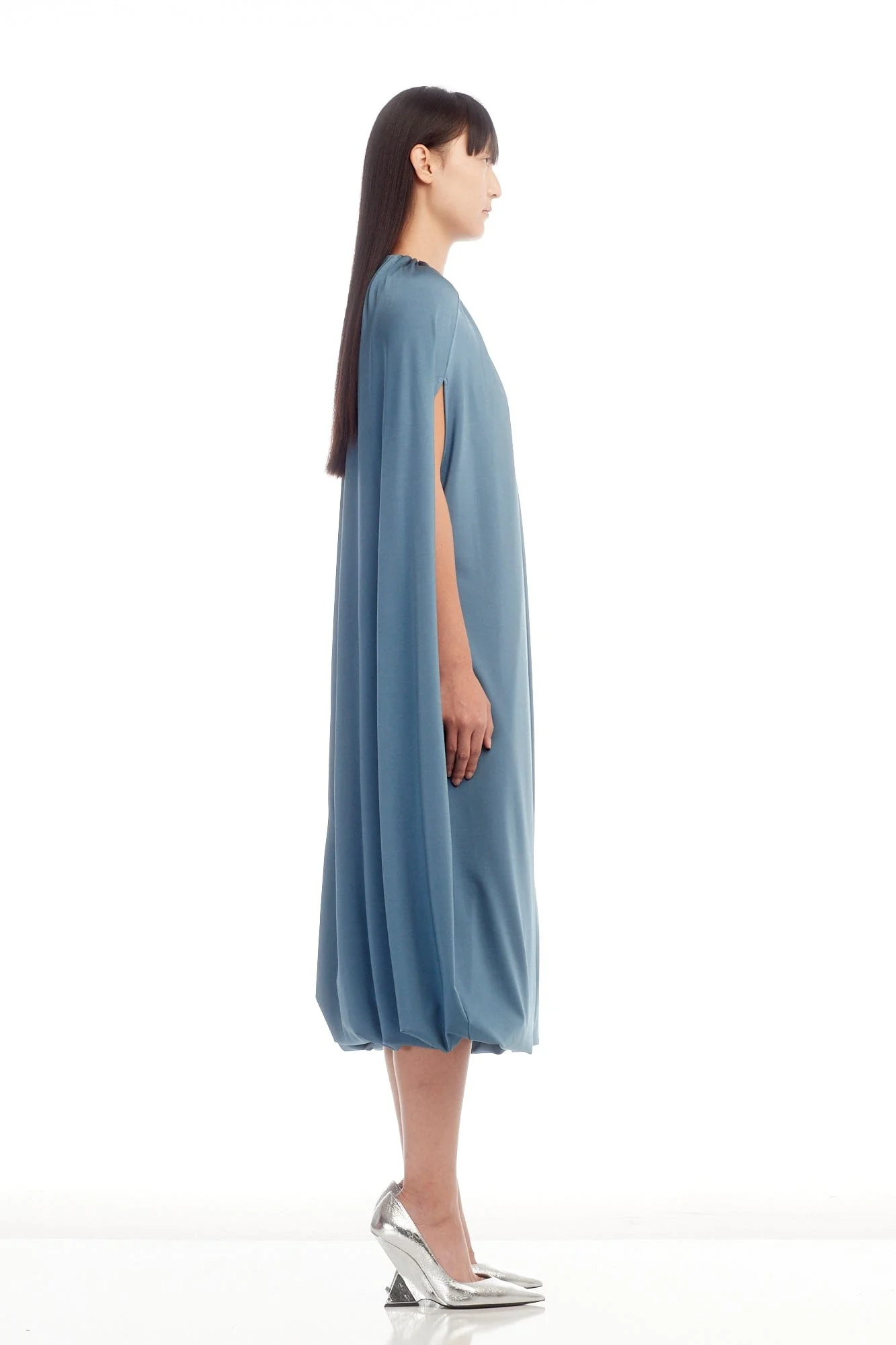 Jil Sander Balloon Dress in Ocean - Image 4
