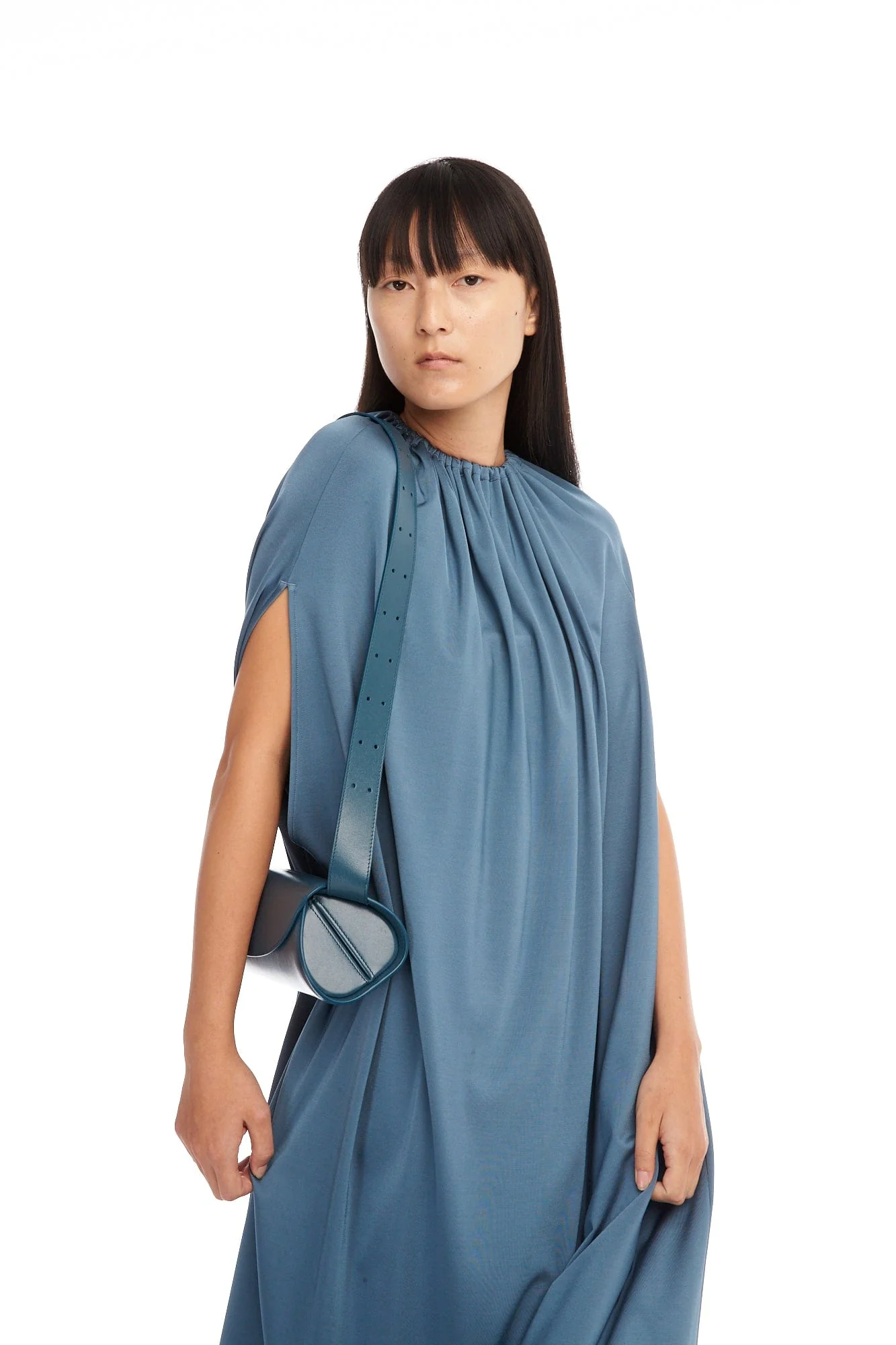 Jil Sander Balloon Dress in Ocean - Image 5