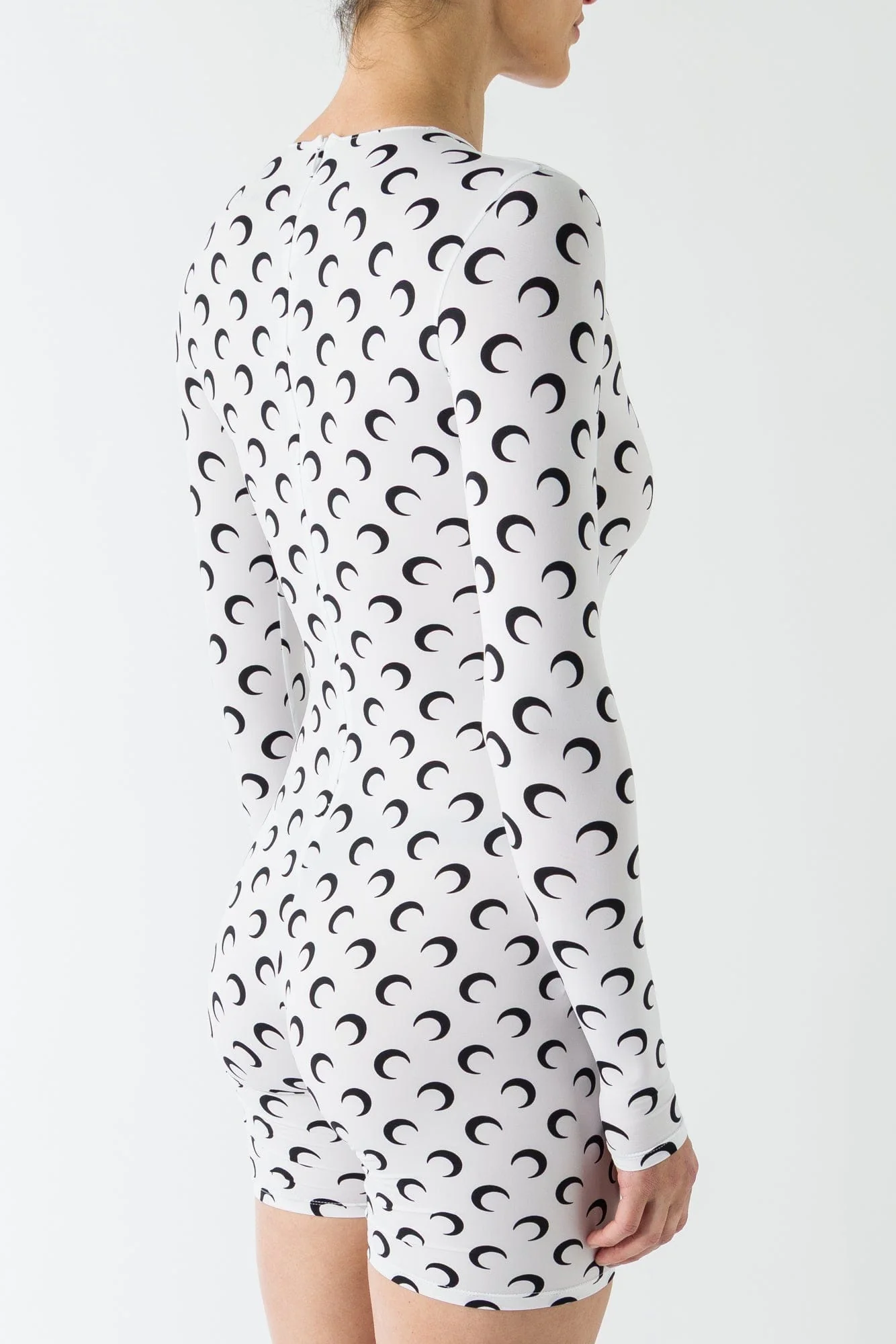 Marine Serre Moon Jersey Catsuit in Optical White - Image 3