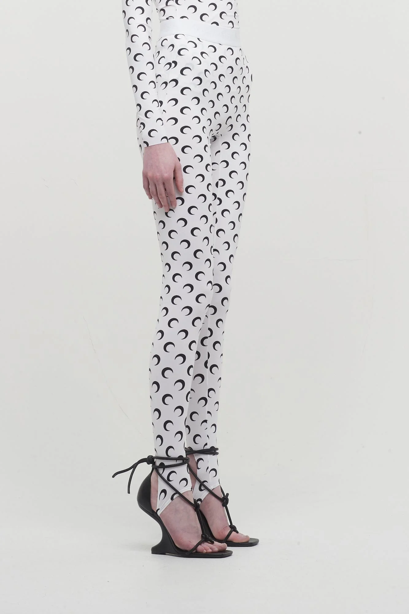 Marine Serre Regenerated All Over Moon Jersey Leggings in White - Image 2
