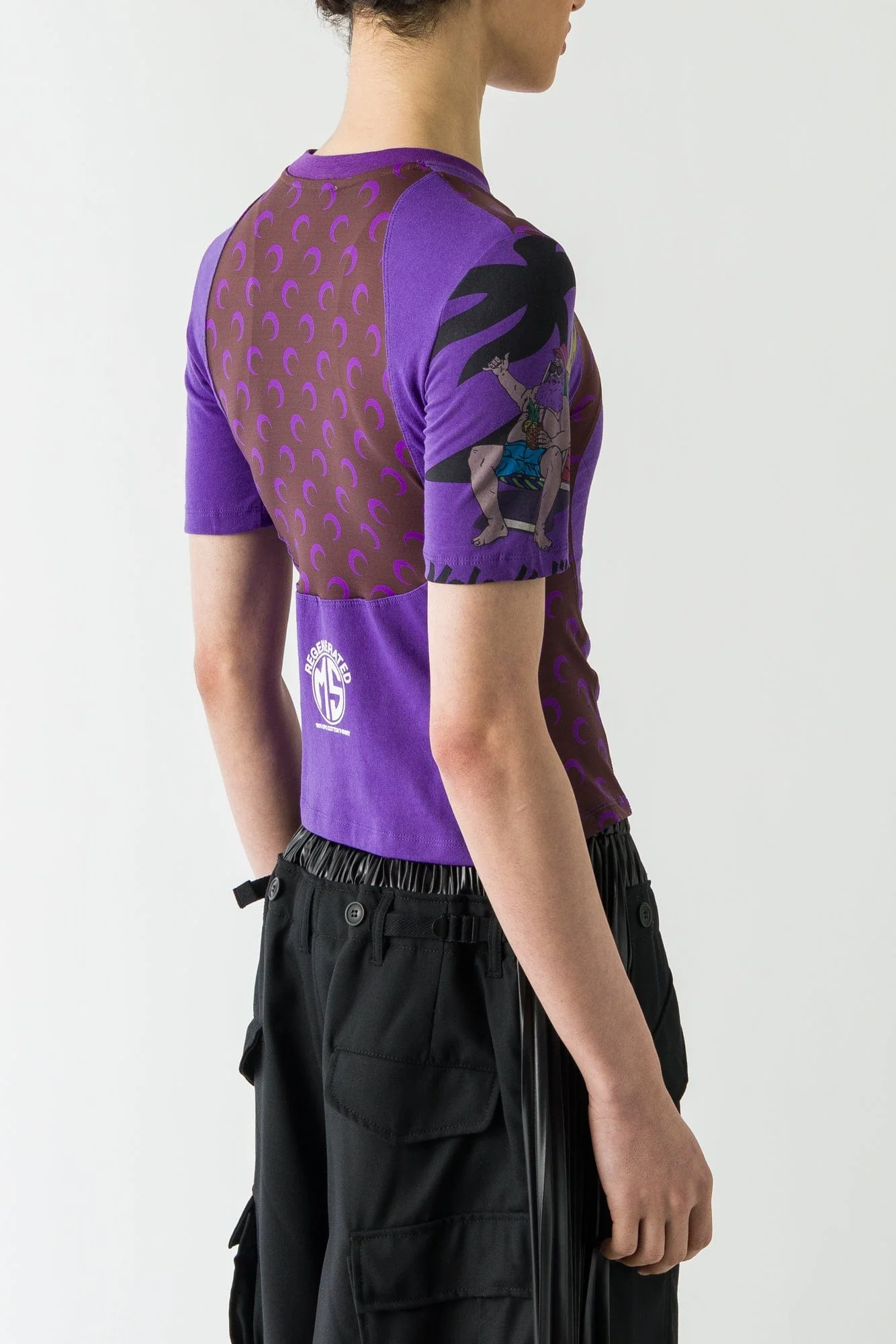 Marine Serre Regenerated Graphic Jersey Baby T in Aubergine FW25 - Image 3