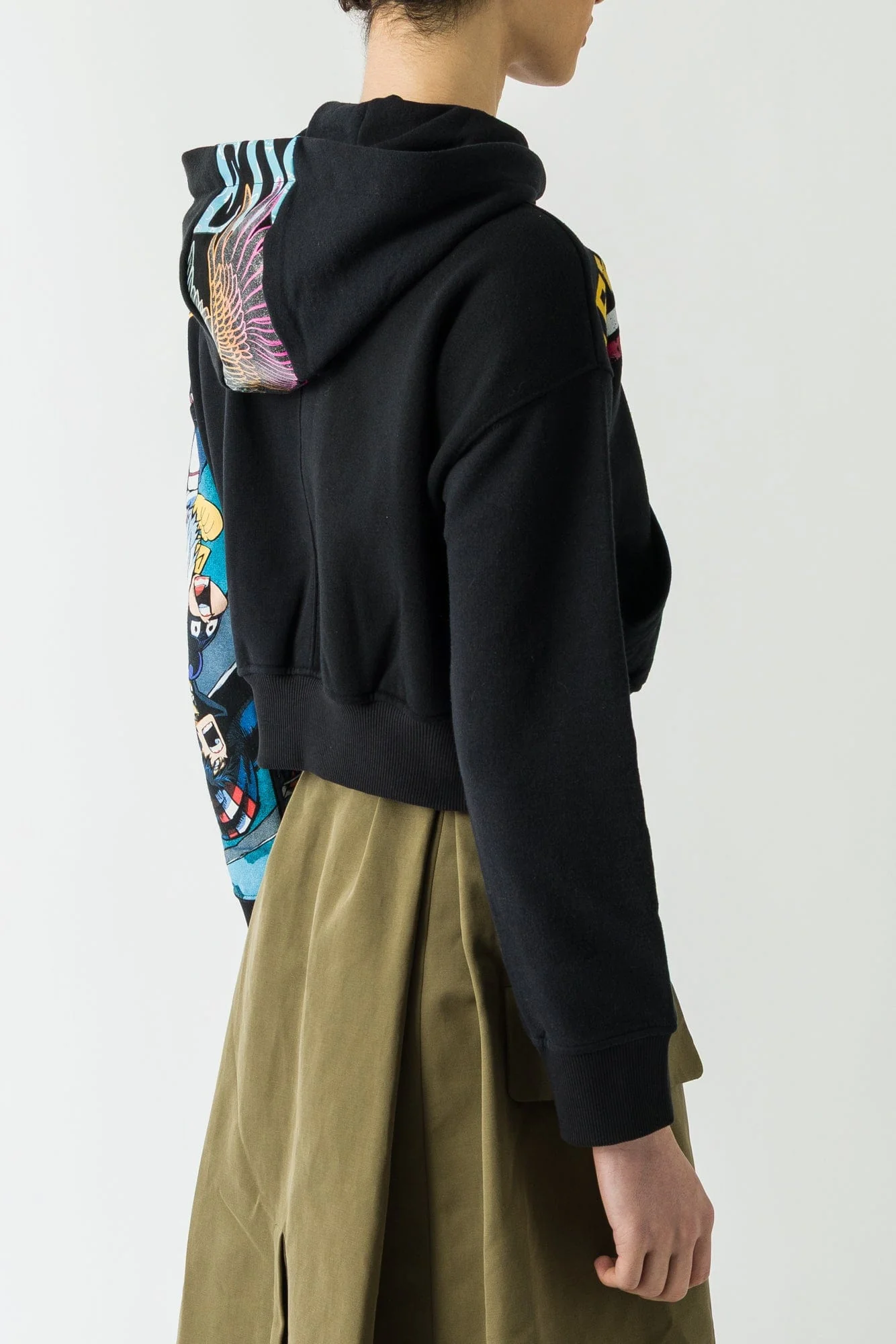 Marine Serre Regenerated Graphic Jersey Cropped Zipped Hoodie FW25 - Image 3