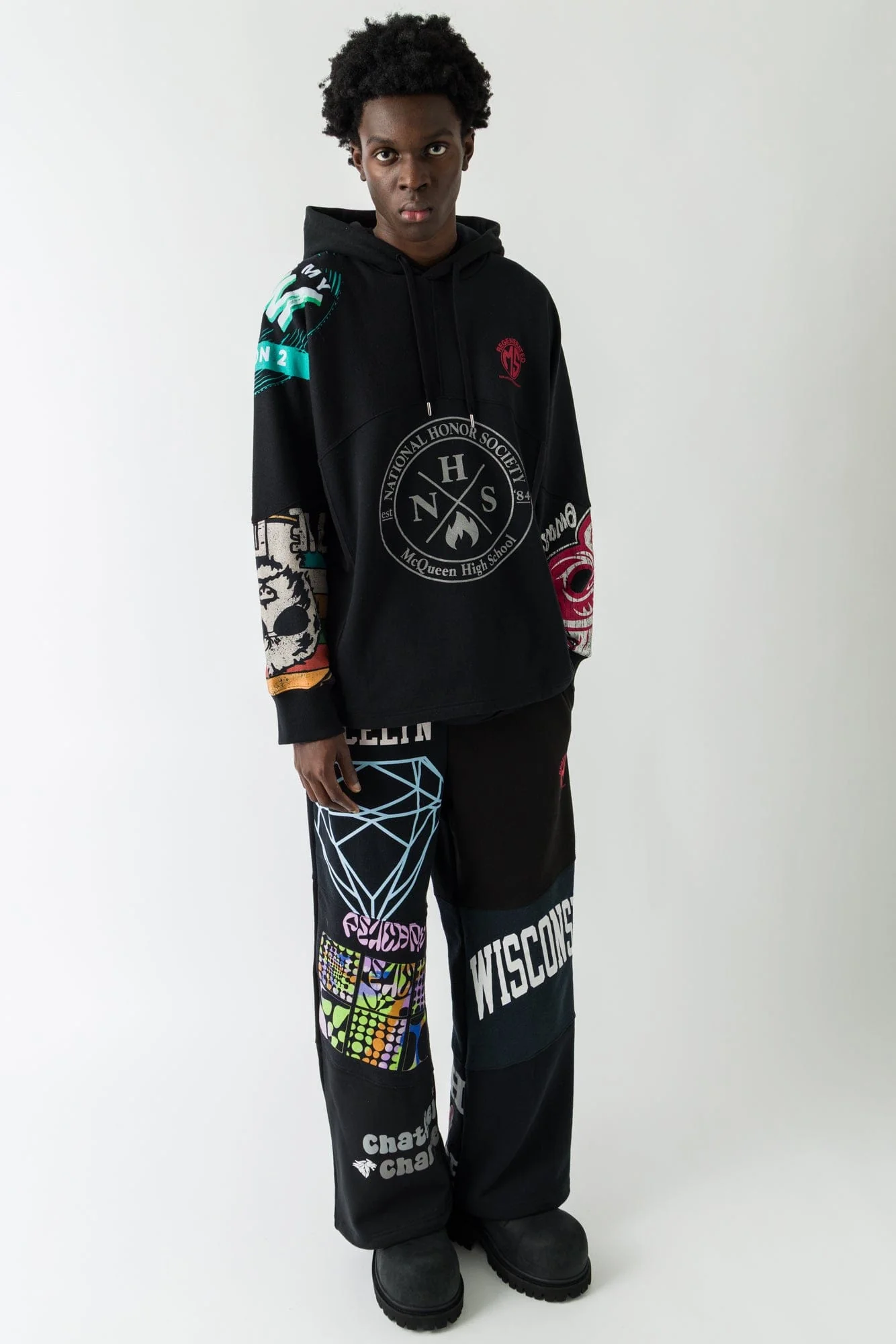 Marine Serre Regenerated Graphic Jersey Hoodie FW25 - Image 4