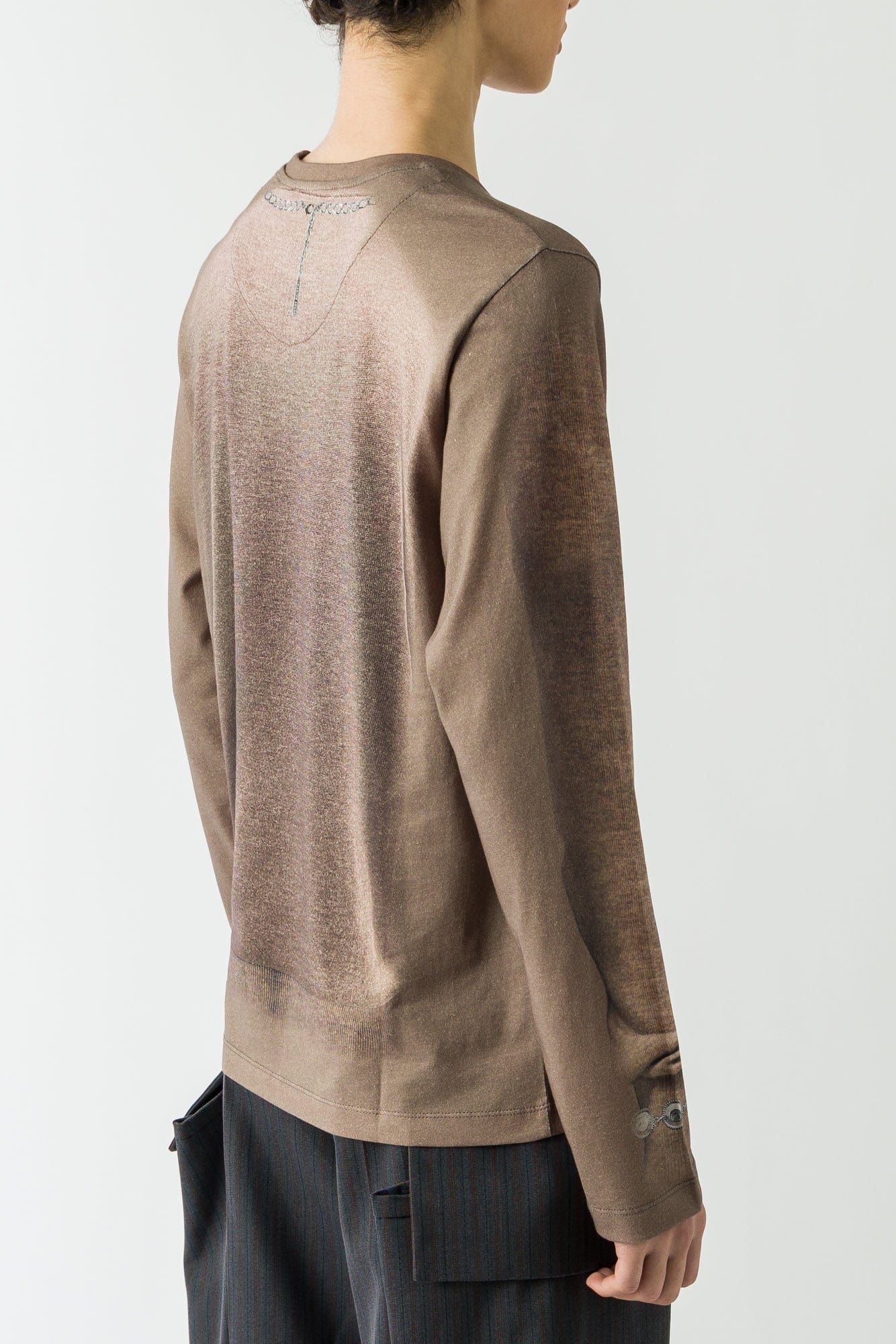 Marine Serre Trompe-L'oeil Knit Jersey Longsleeve T-Shirt FW25 - Image 3