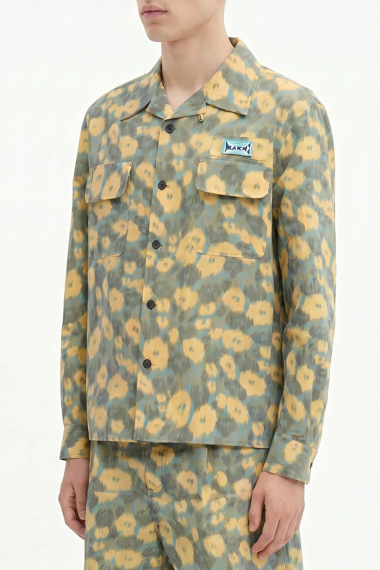 Marni Long Sleeve Yellow Floral Pattern Shirt SS26 - Image 2