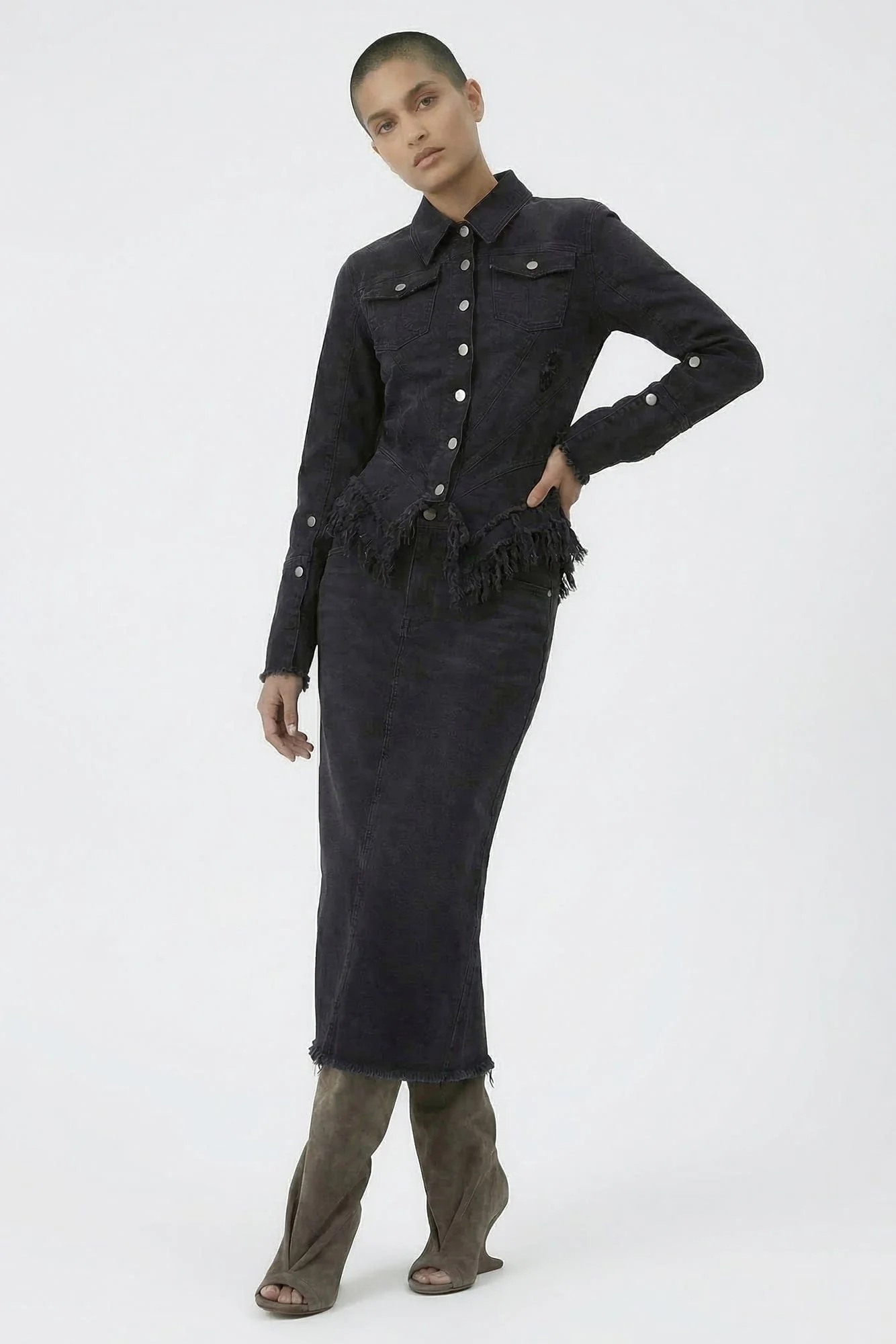 Matières Fécales Mikaela Woven Denim Jacket - Image 4