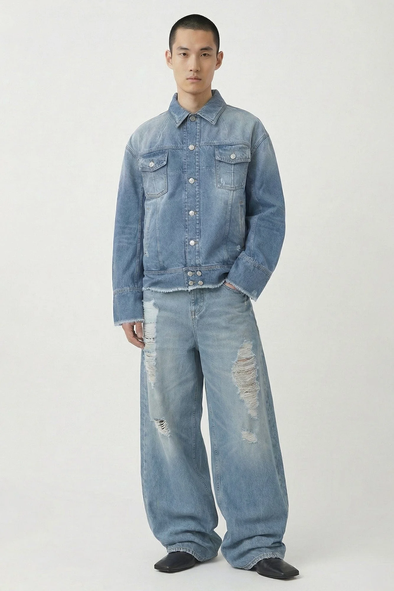 Matières Fécales Unisex Woven Slack Jeans - Image 4