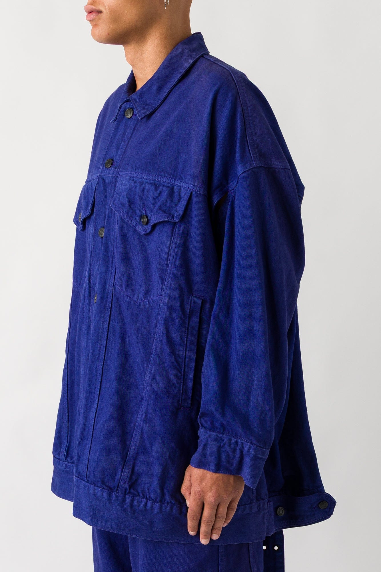 Melitta Baumeister Belted Oversized Denim Jacket in Deep Blue - Image 2