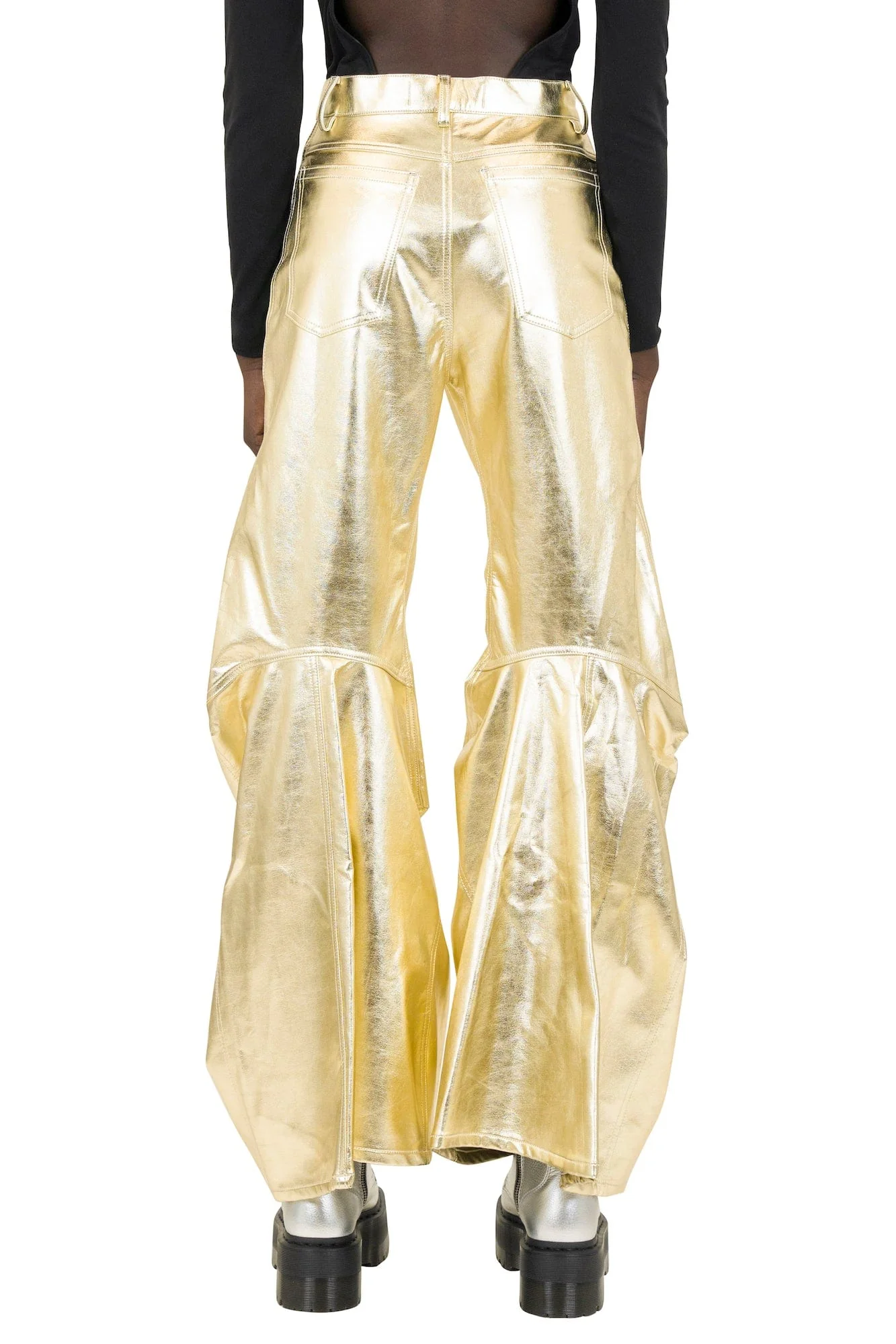 Melitta Baumeister Gold Laminated Denim Pants - Image 2