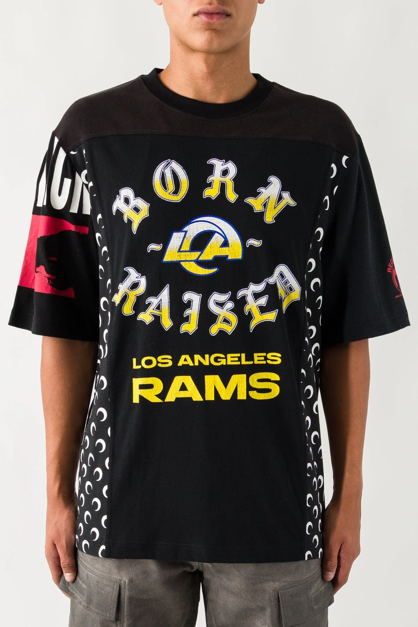 Marine Serre Regenerated Graphic Jersey SS T-Shirt in Black