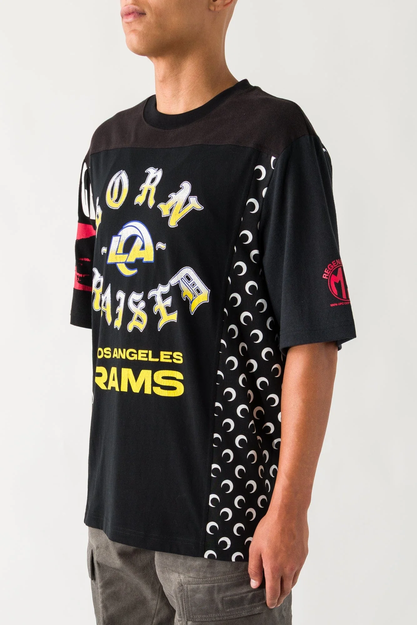 Marine Serre Regenerated Graphic Jersey SS T-Shirt in Black - Image 2