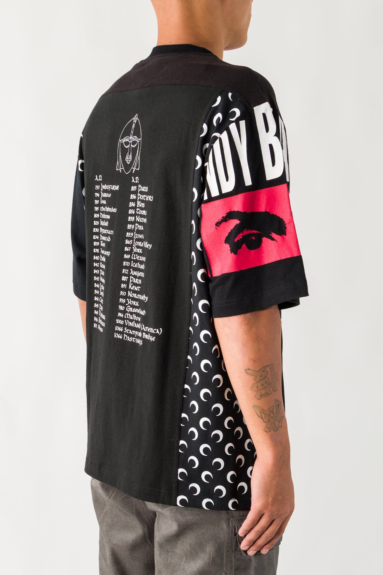 Marine Serre Regenerated Graphic Jersey SS T-Shirt in Black - Image 3