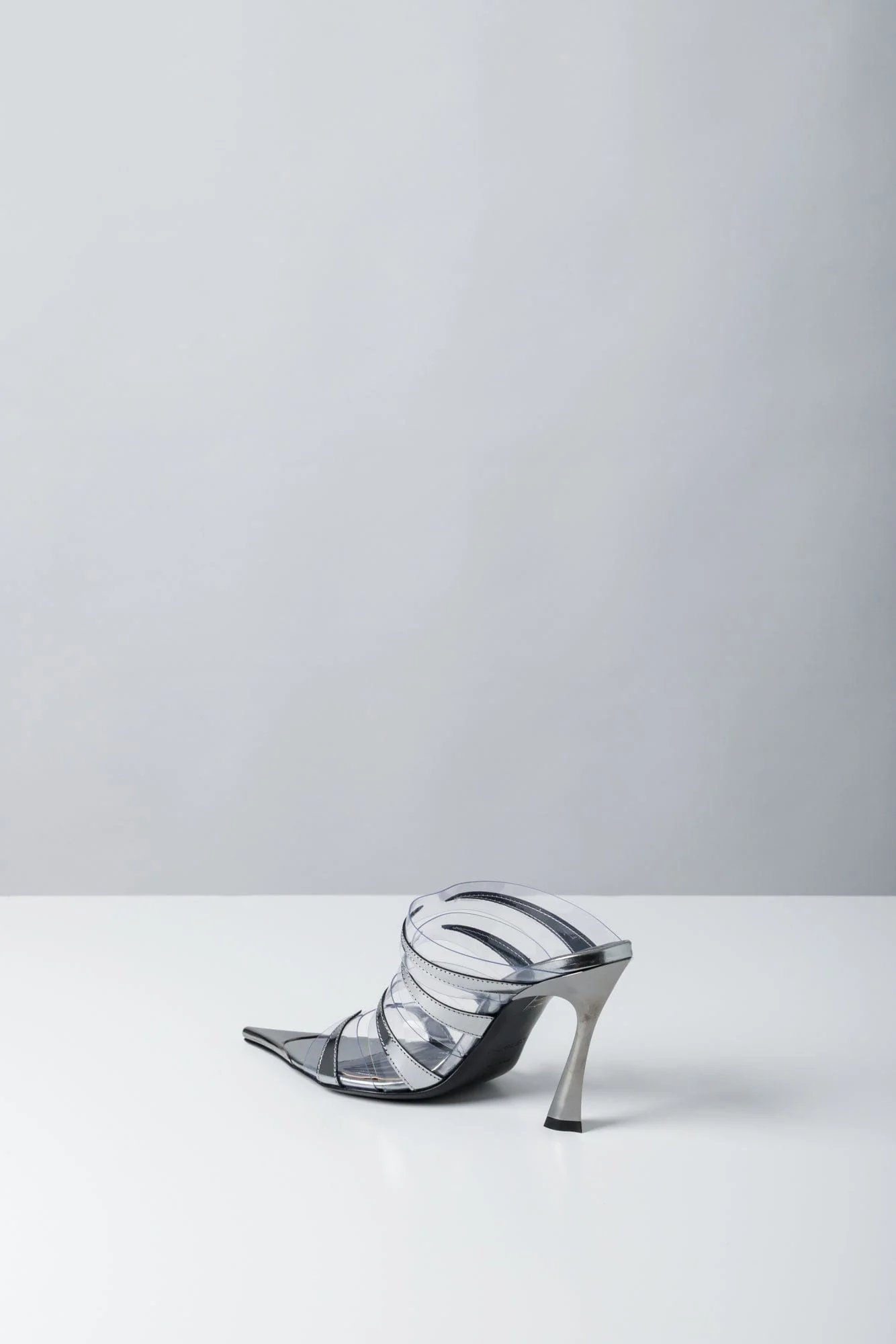 Mugler PVC Mule in Gun Metal - Image 4