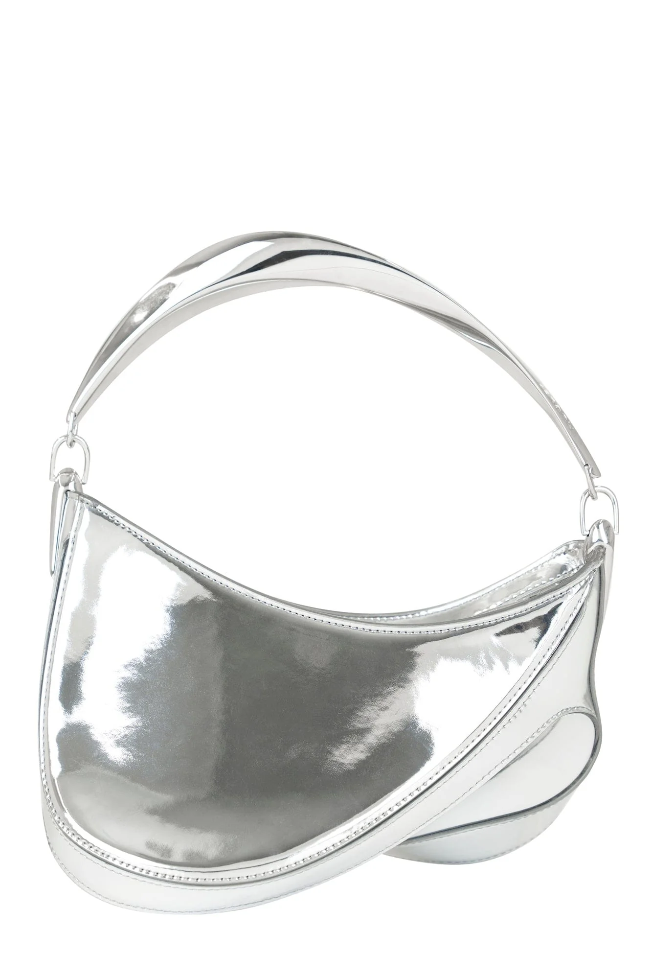 Mugler Small Metallic Bag with Metal Handle - Image 2