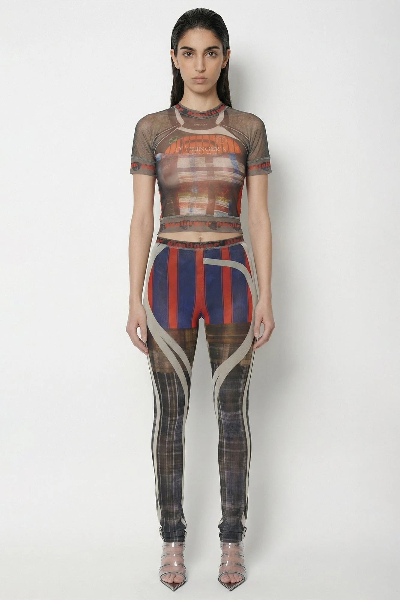 Ottolinger Mesh Otto T-Shirt in Racing Plaid - Image 4