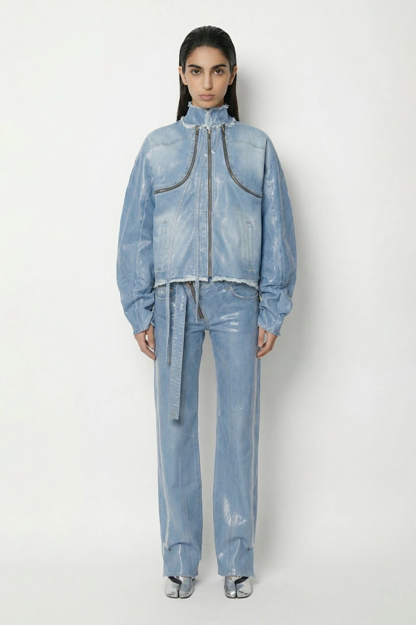 Ottolinger Glazed Denim Zip Jacket - Image 4