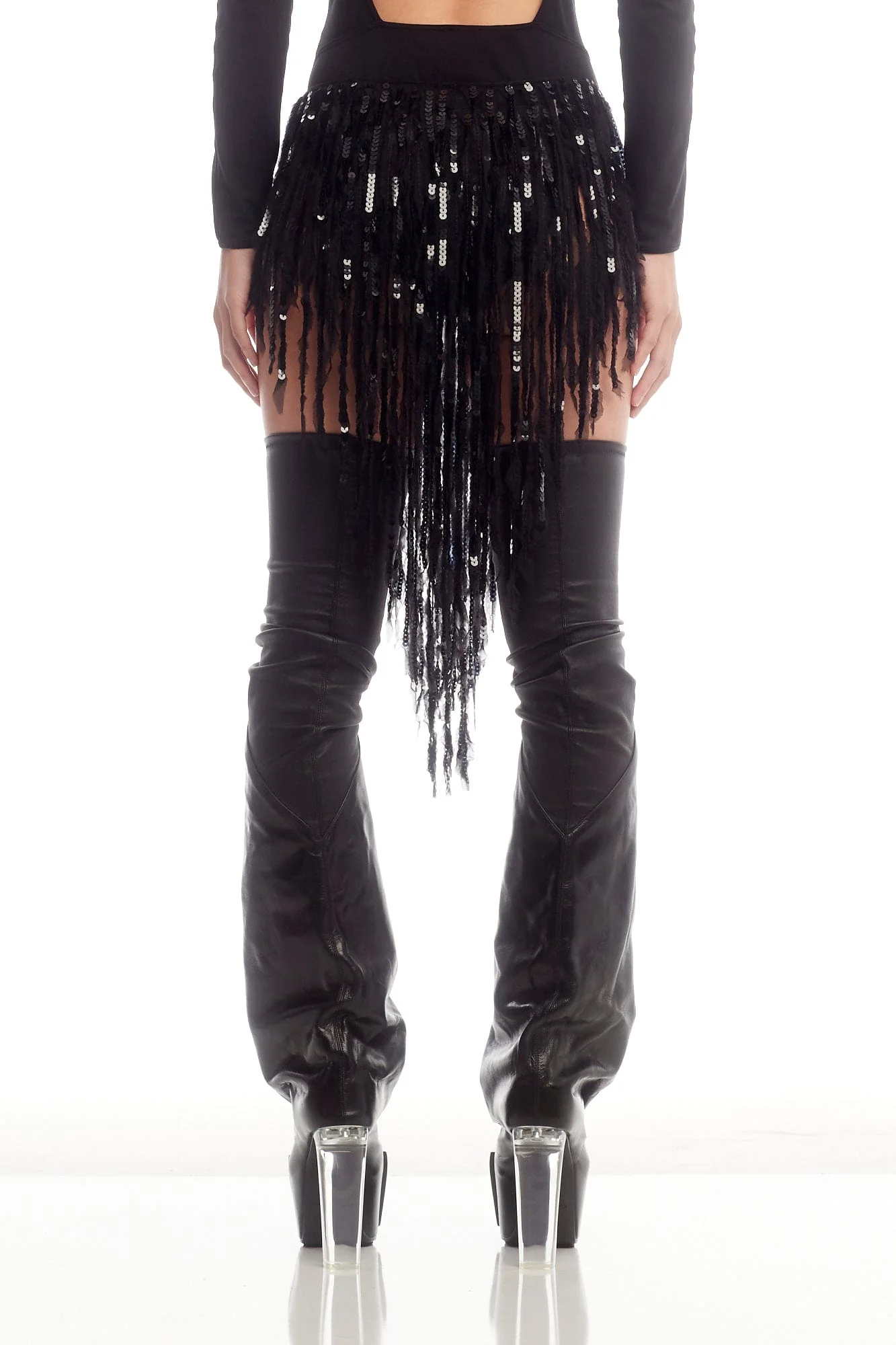 Rick Owens Fringed Panty in Black - Image 3