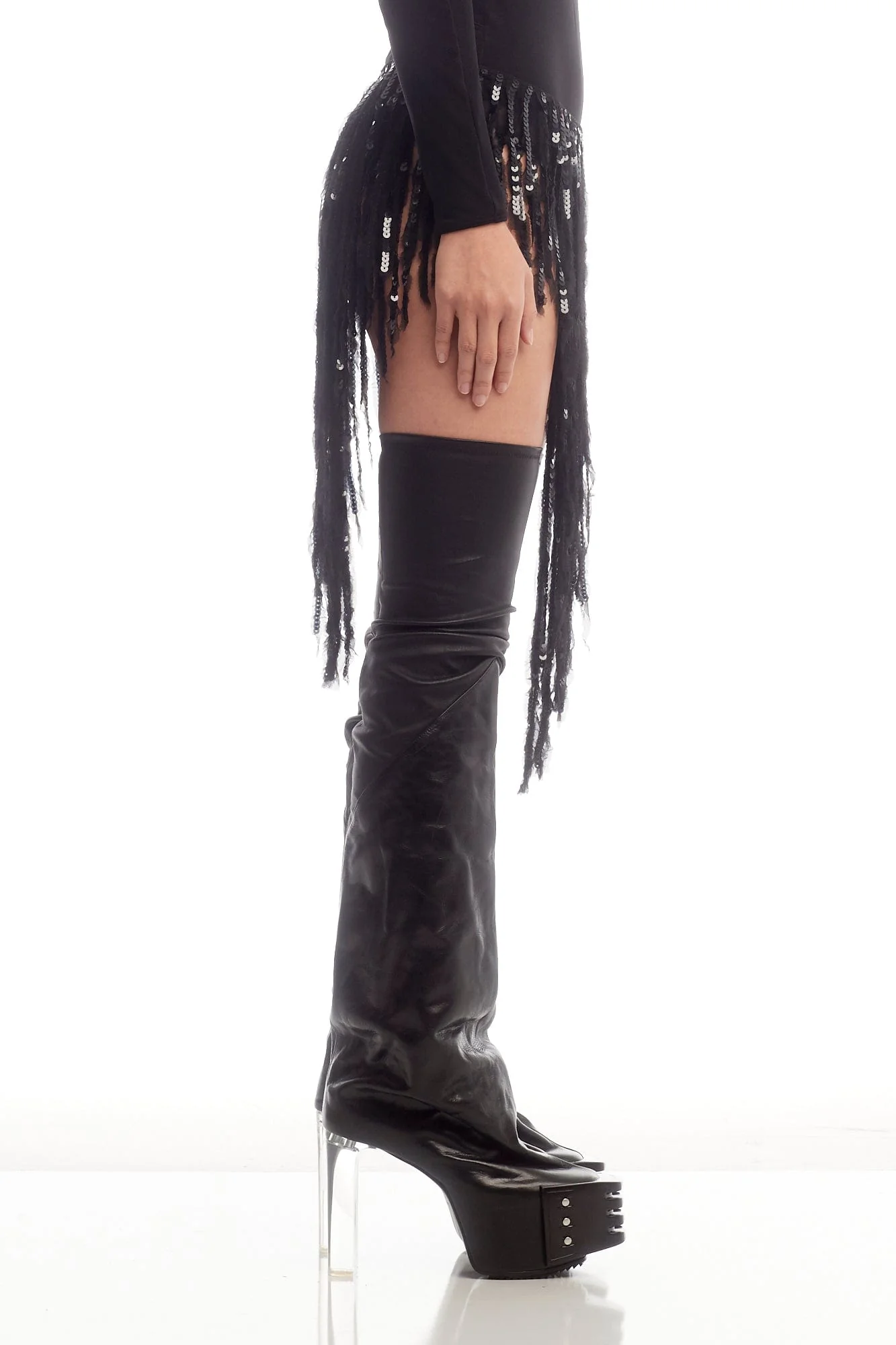 Rick Owens Fringed Panty in Black - Image 4