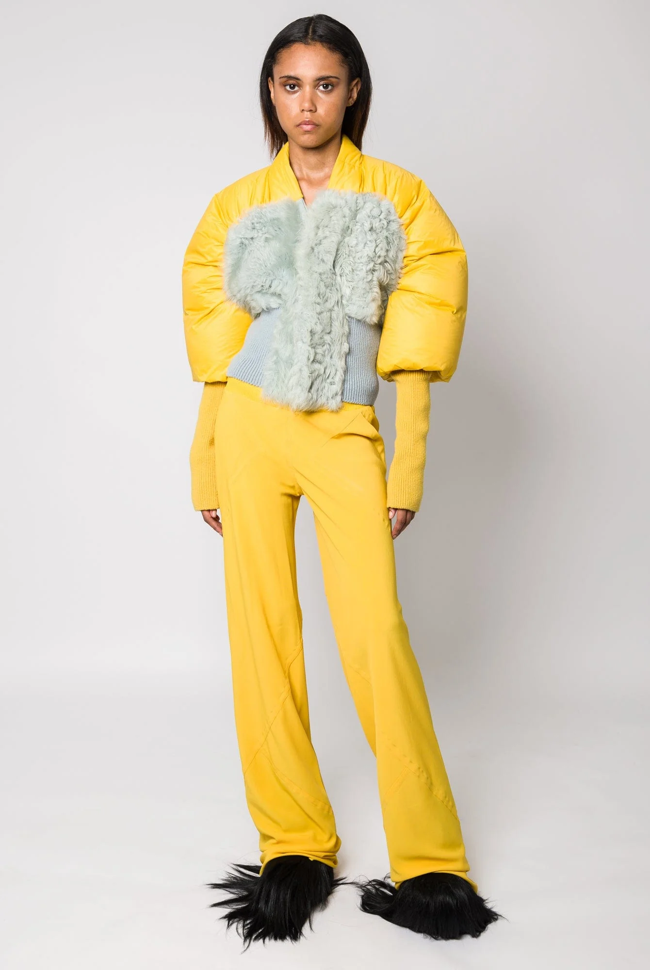 Rick Owens Duvetina in Lemon-Pale Blue-Bean - Image 4