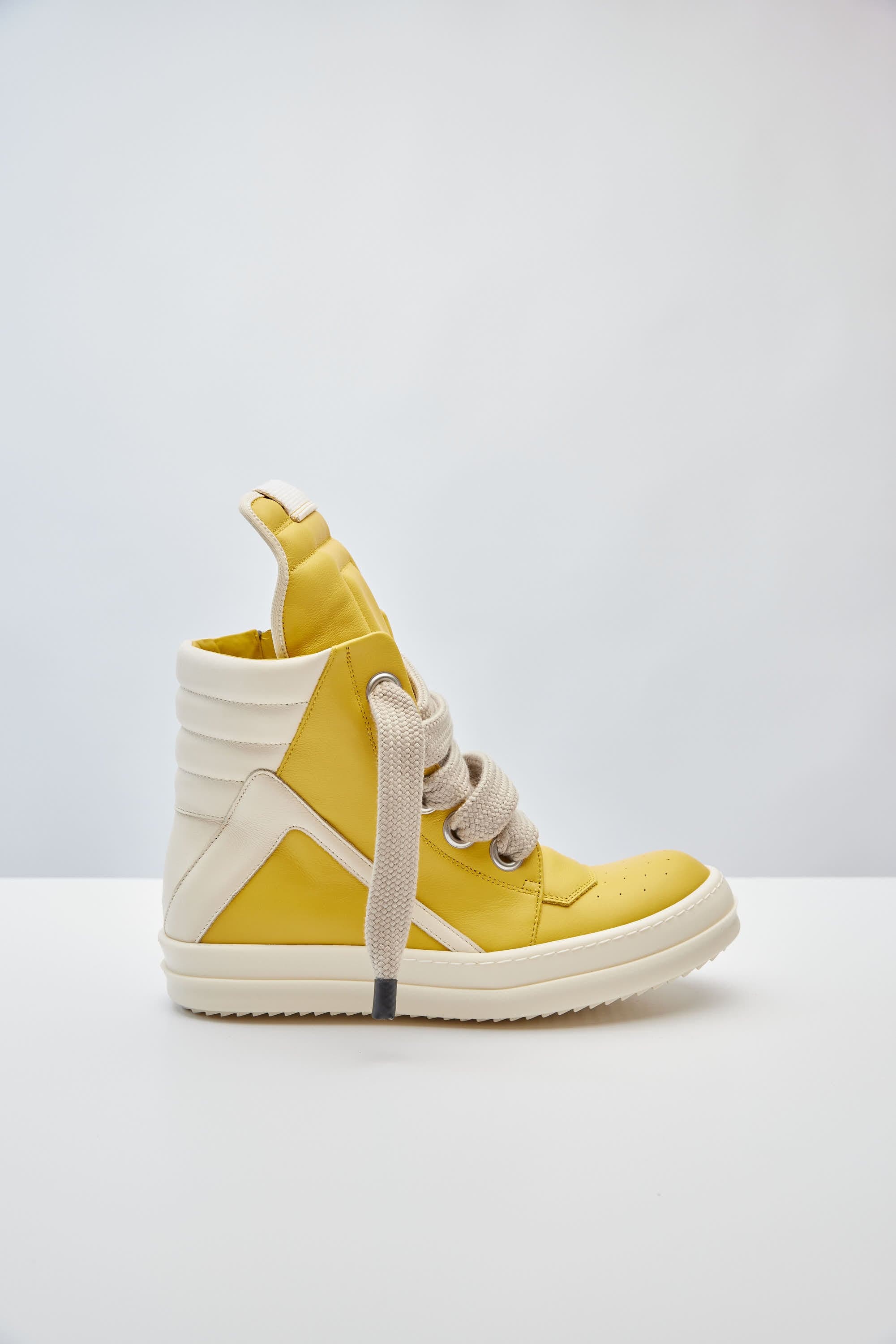Rick Owens Jumbo Laced Geobasket in Lemon