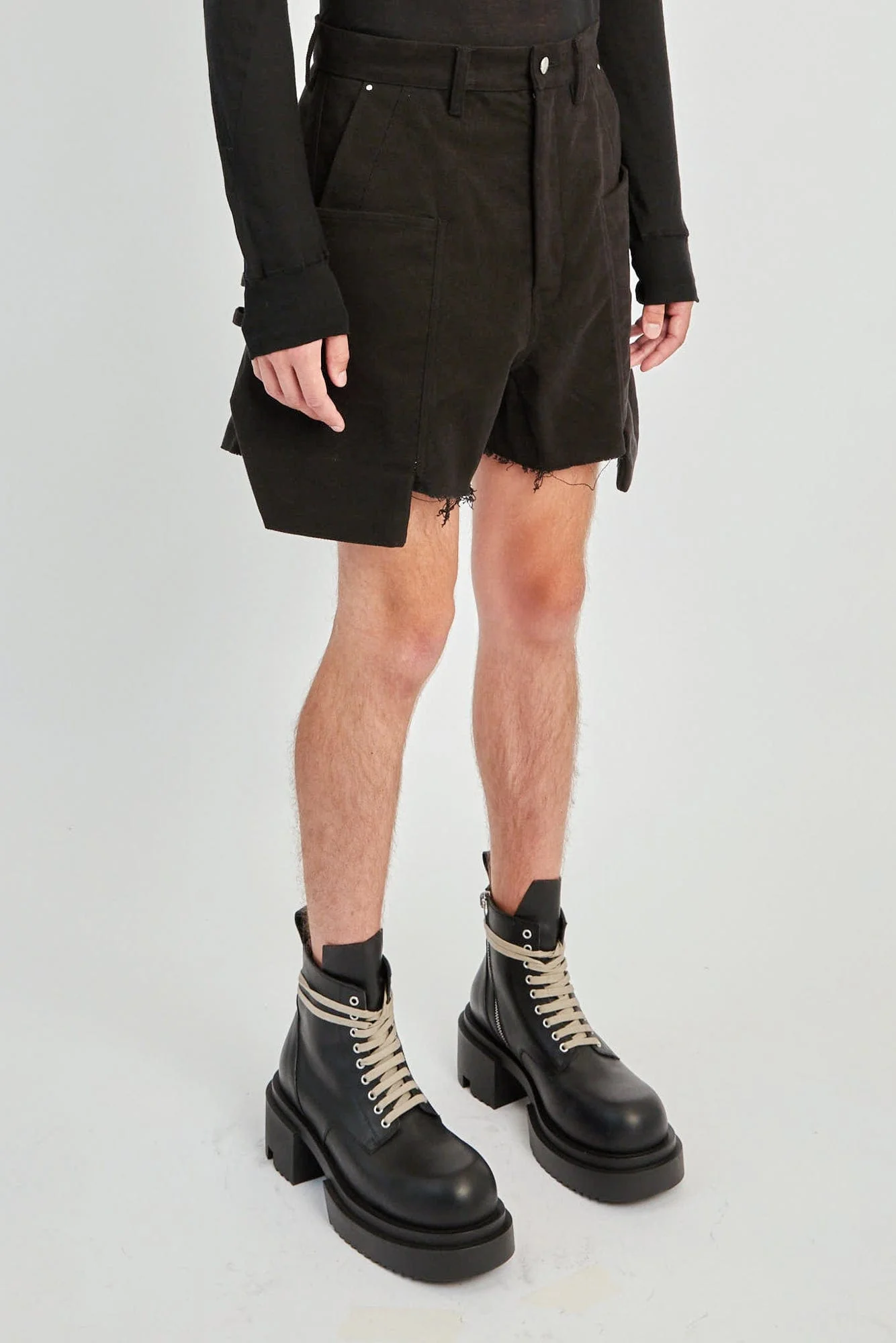 Rick Owens Stefan Cargo Shorts in Black - Image 2