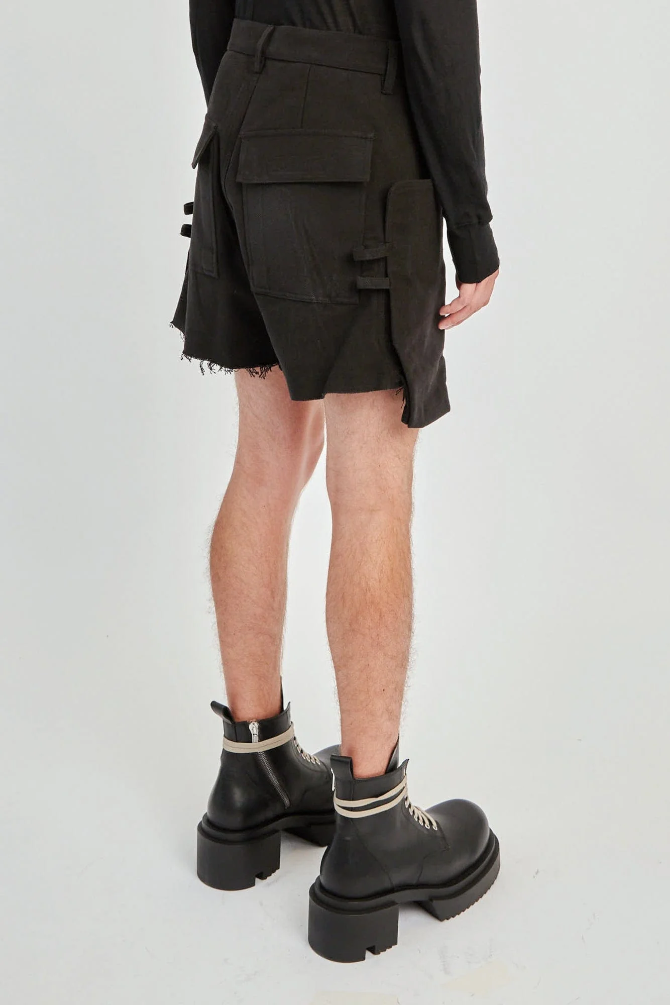 Rick Owens Stefan Cargo Shorts in Black - Image 3