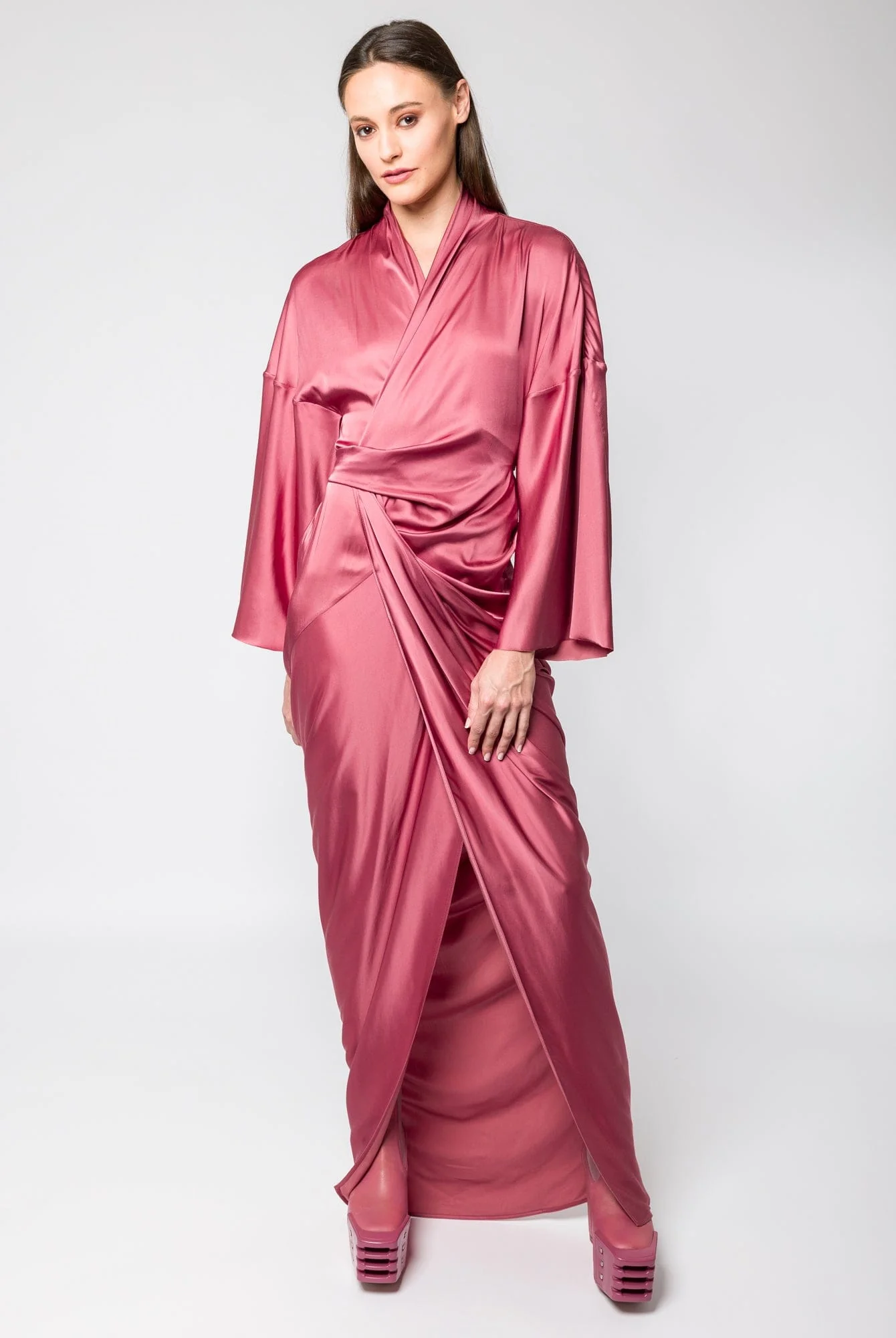 Rick Owens Wrap Gown in Thulian - Image 4