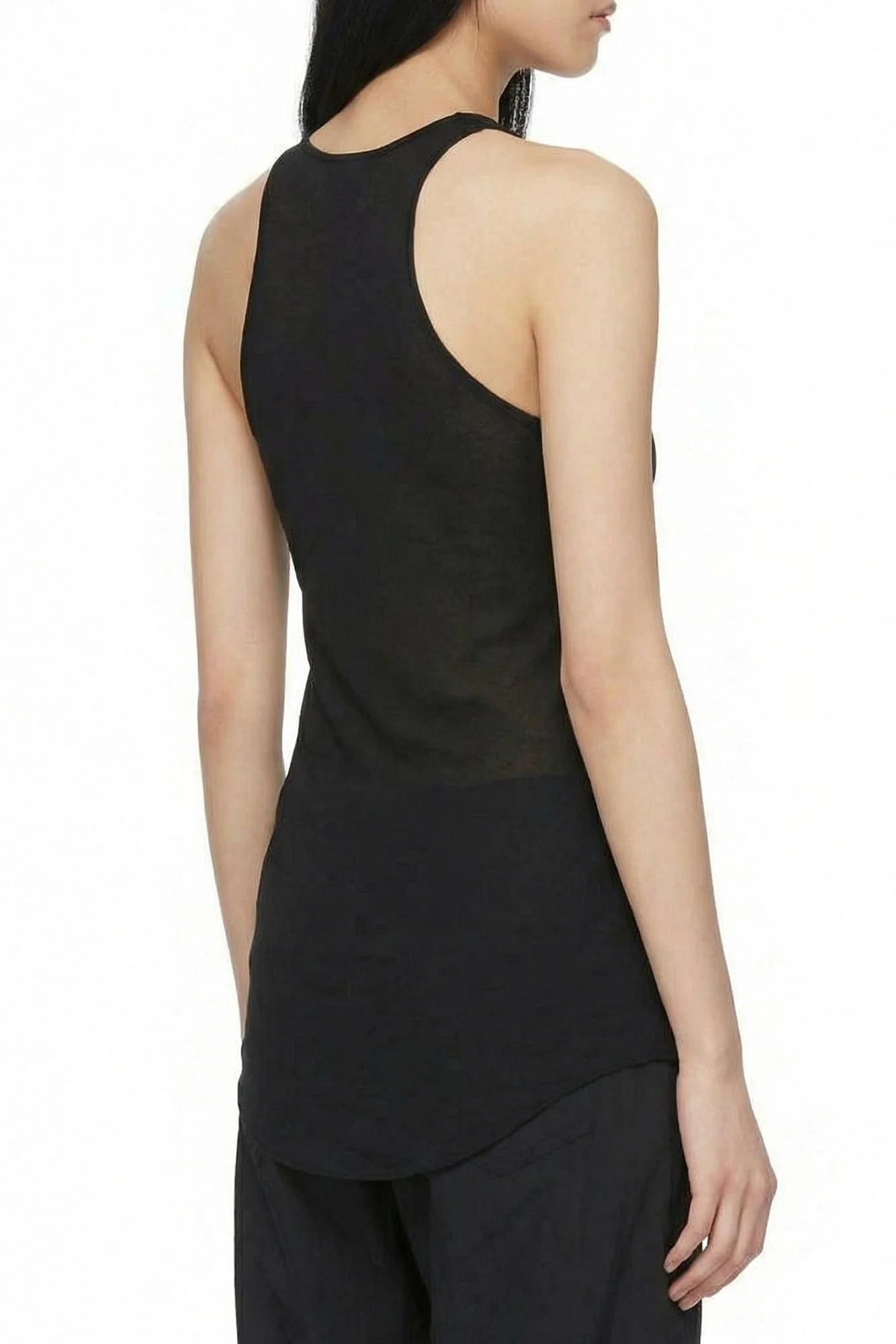 Rick Owens Basic Rib Tank in Black SS26 - Image 3