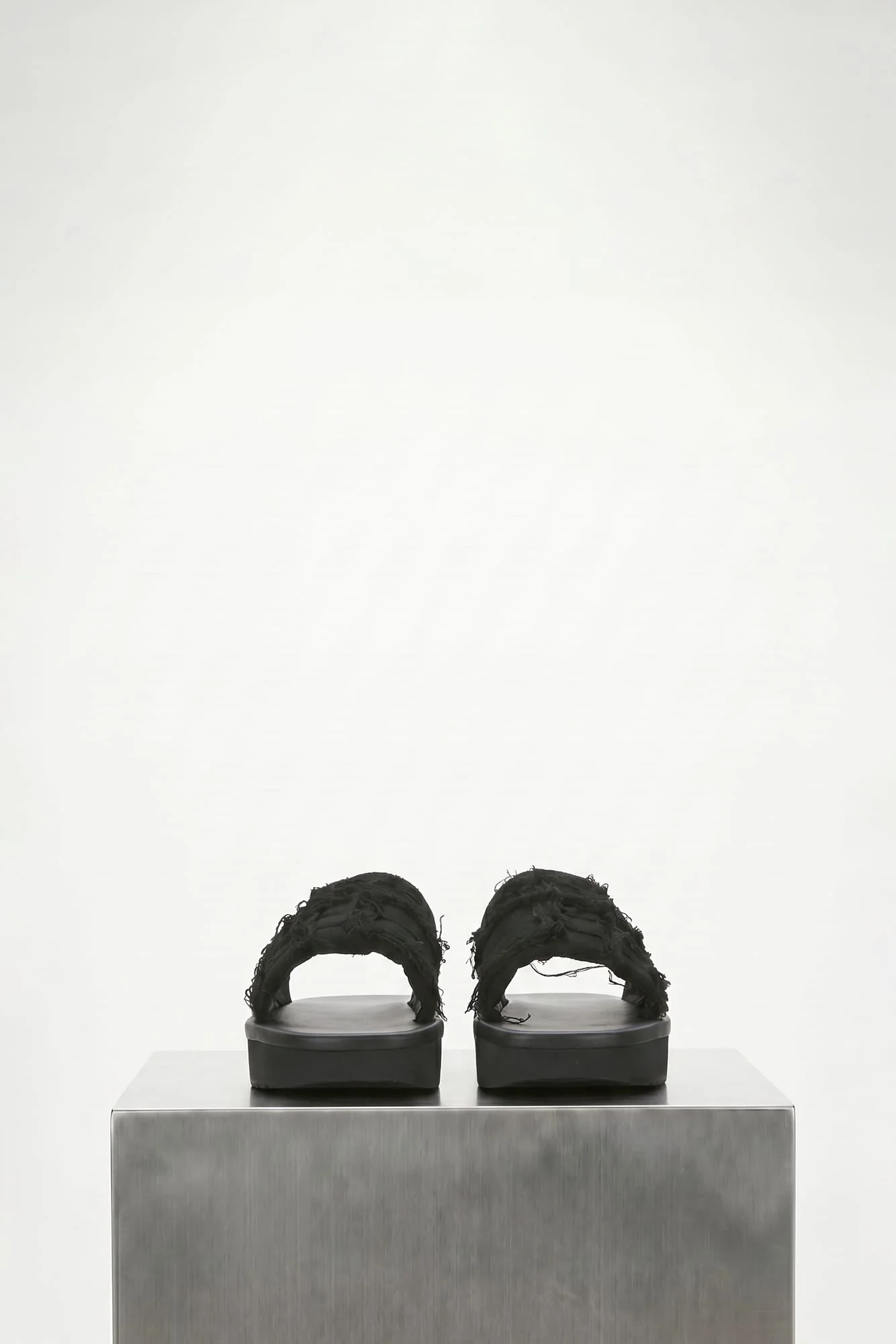 Rick Owens DRKSHDW Denim Slides in Black - Image 3