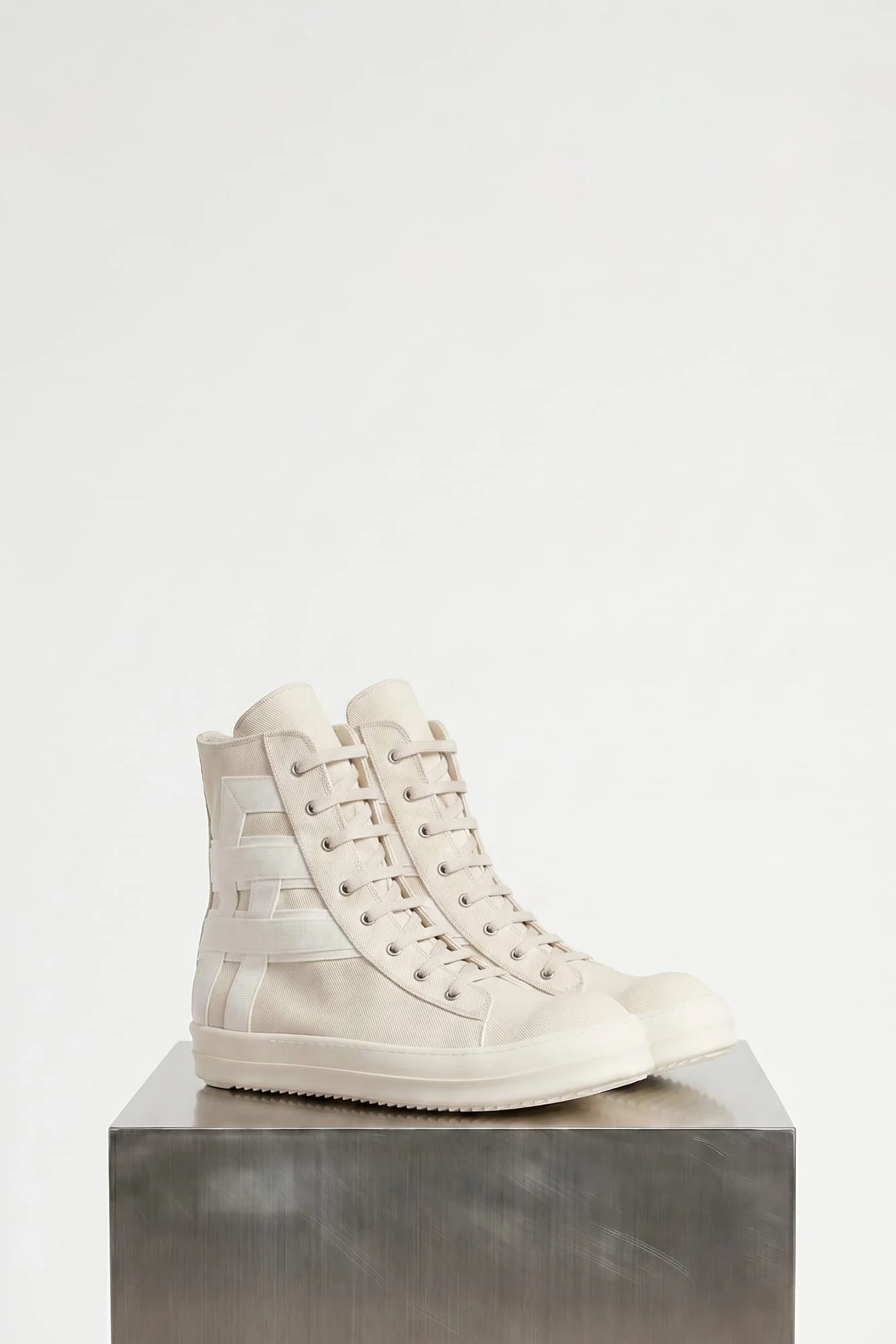 Rick Owens DRKSHDW Denim Sneaks in Milk - Image 2