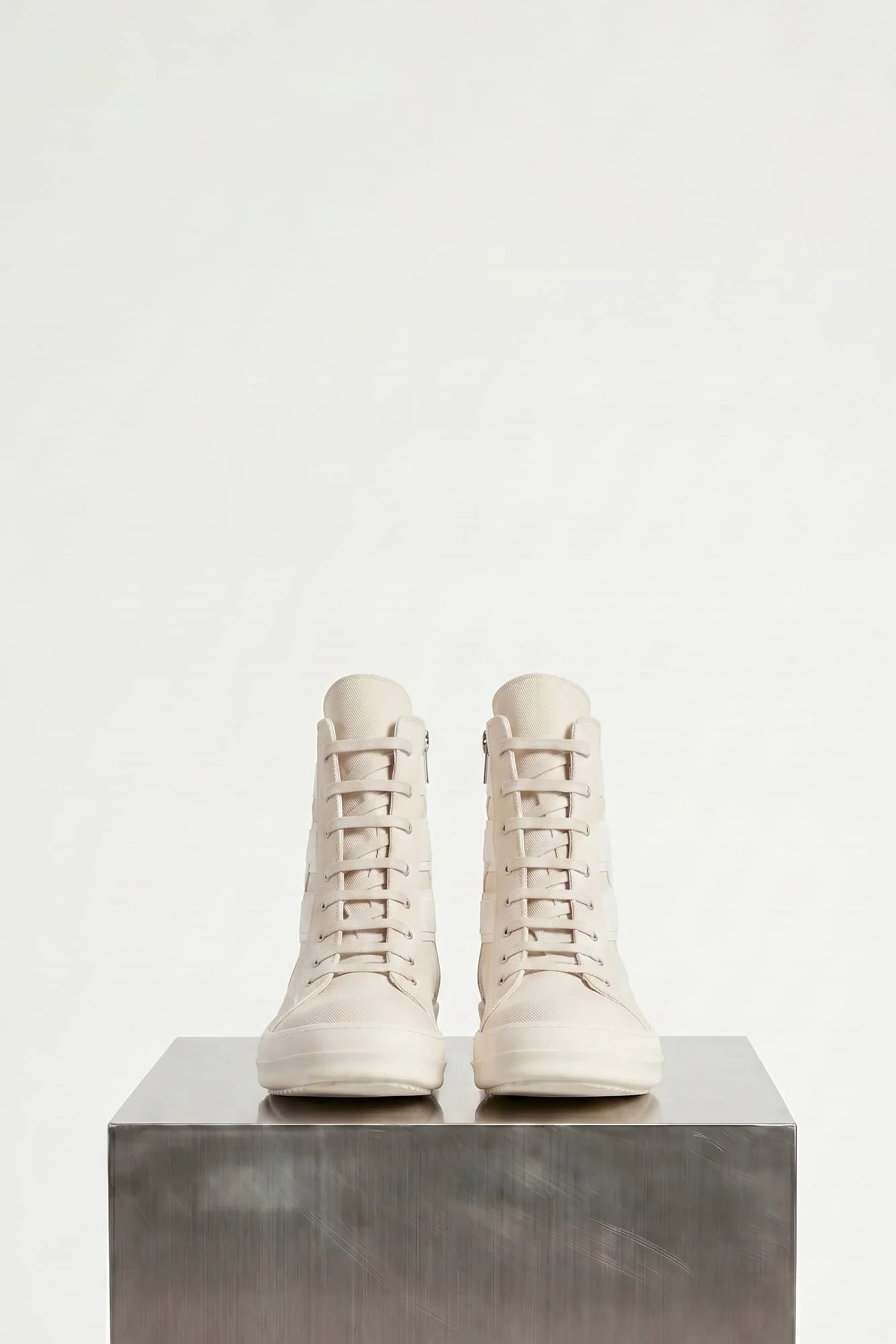 Rick Owens DRKSHDW Denim Sneaks in Milk - Image 3